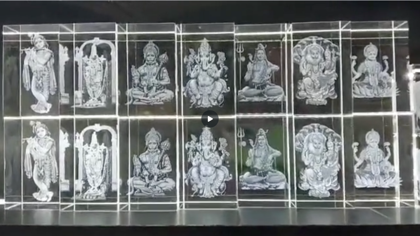 Lord Ganesha 3D Crystals