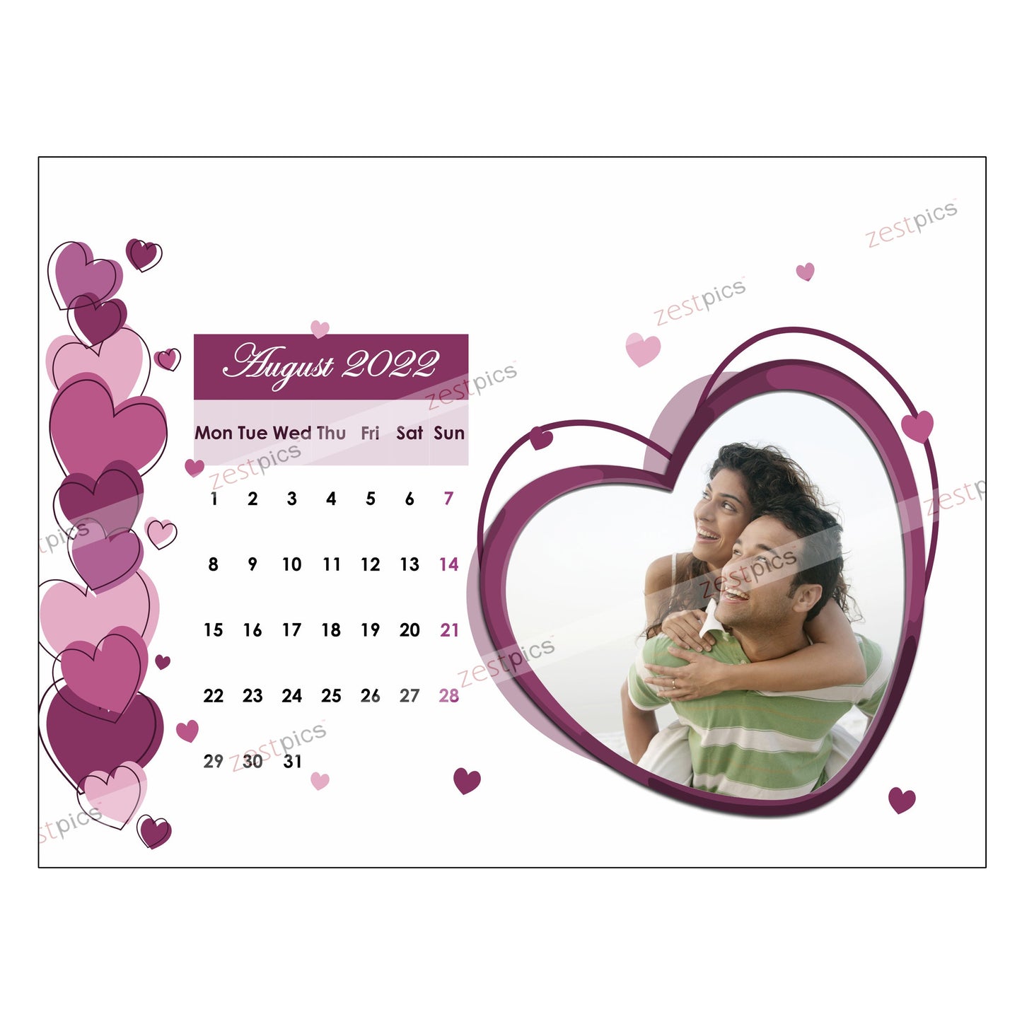 6x8 12 Months Love Calendar