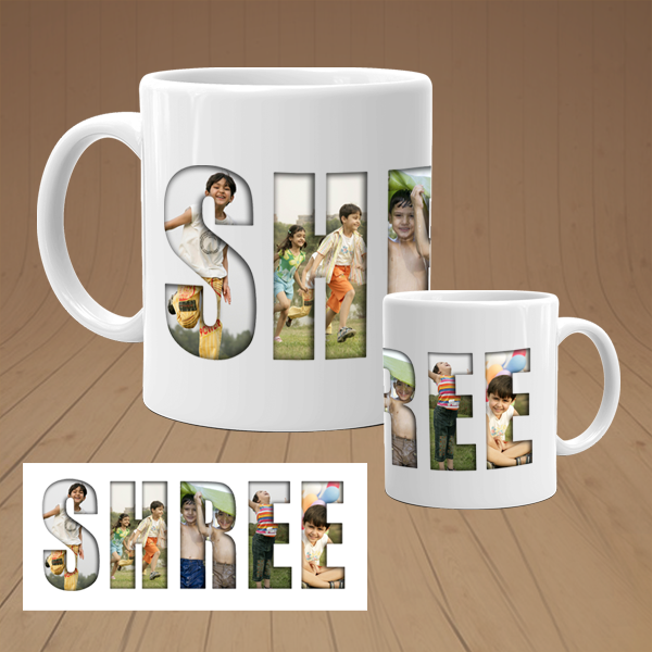 Name Photo Collage Mug