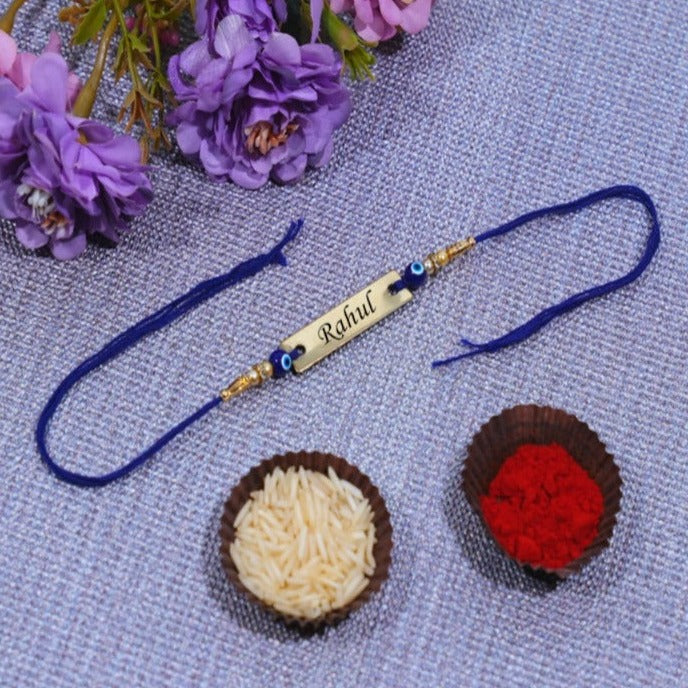 Personalized Evil Eye Rakhi with Name (Protection & Luck) - Zestpics