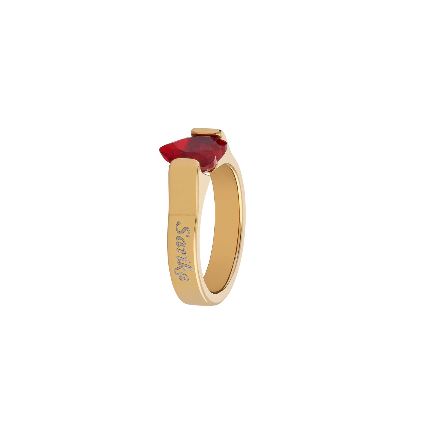 Ring with Red Heart Stone