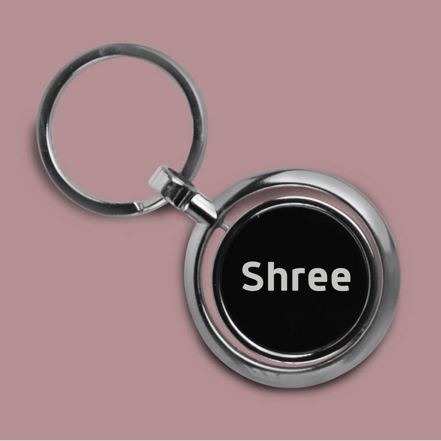 Personalised Double-Sided Metal Rotating Keychain – Custom Name on Both Sides
