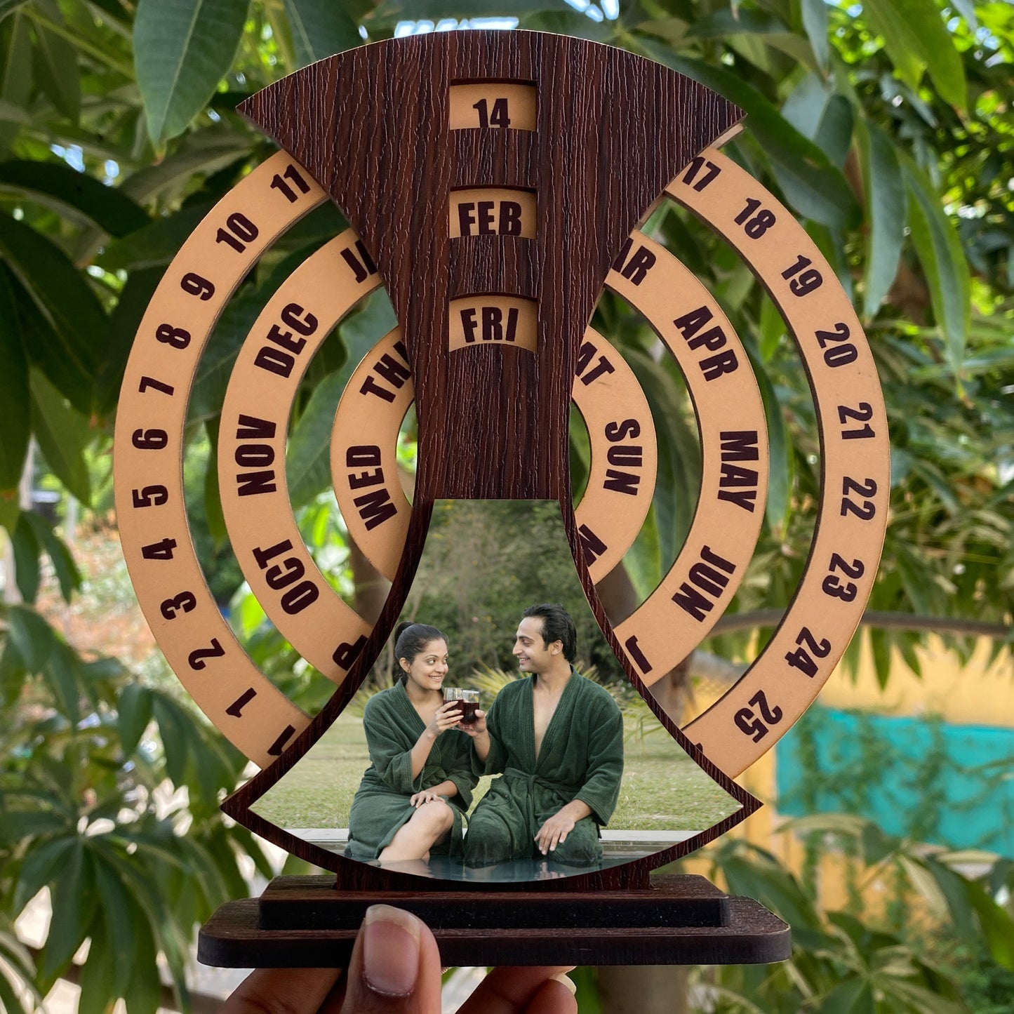 Wooden Perpetual Photo Calendar