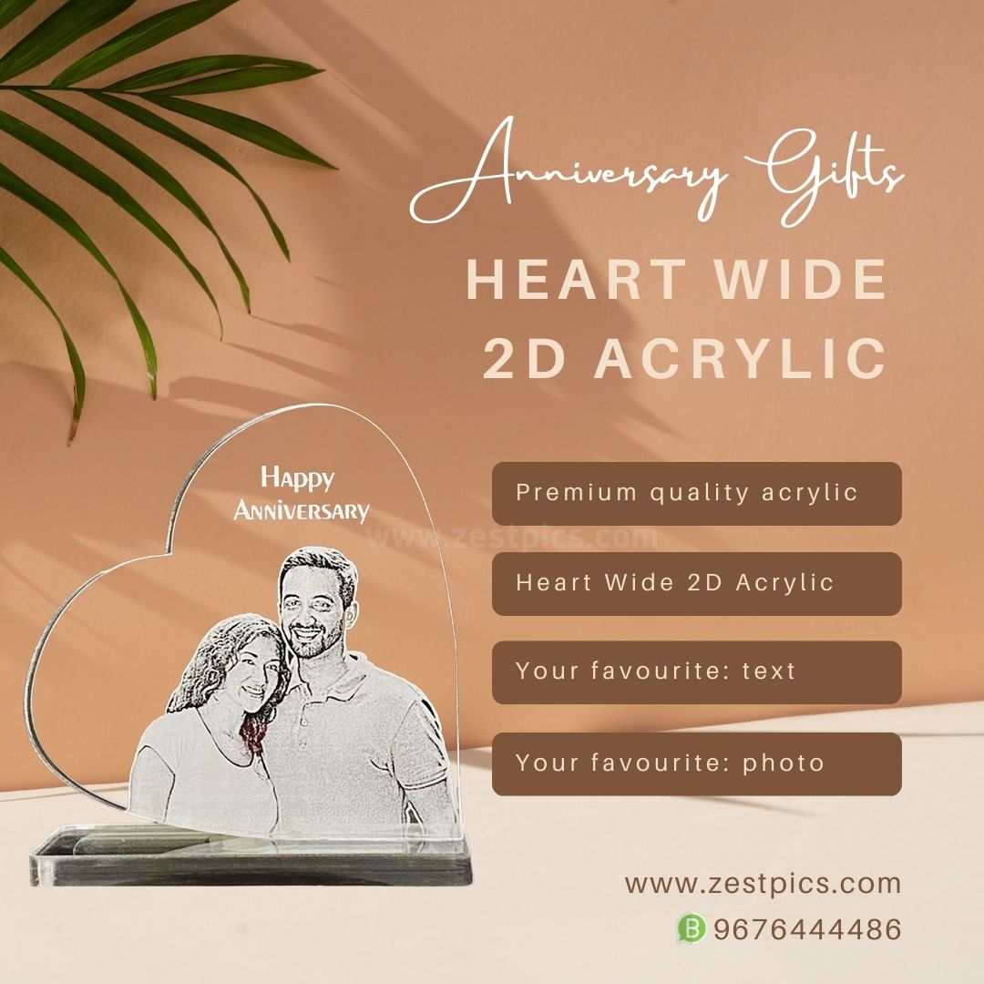 Anniversary Gifts - Heart Wide 2D Acrylic