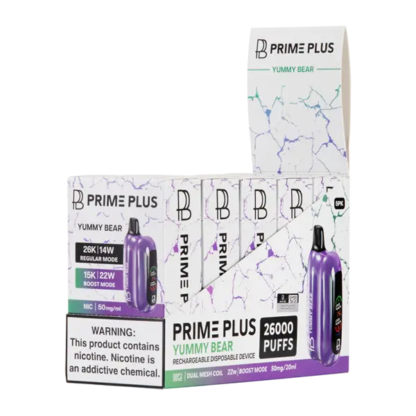 BUY 1 GET 1 FREE Yummy Bear Prime Plus 26000 | Vape Amazon India Prime Bar