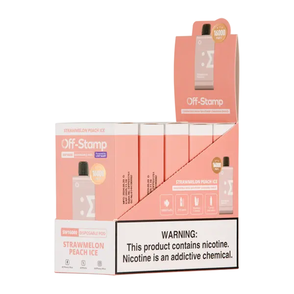 BUY 1 GET 1 FREE Strawmelon Peach Ice OFF STAMP SW16000 Disposable | Vape Amazon India Off Stamp