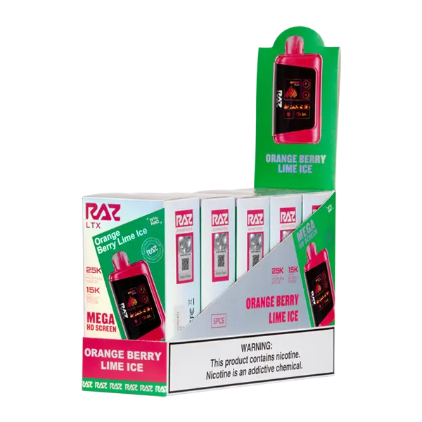 BUY 1 GET 1 FREE Orange Berry Lime Ice RAZ LTX 25000 | Vape Amazon India RAZ