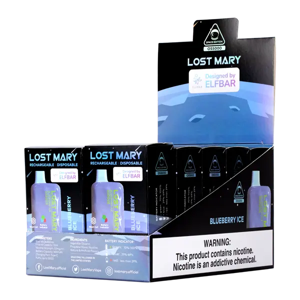 BUY 1 GET 1 FREE Blueberry Ice Lost Mary OS5000 | Vape Amazon India Lost Mary