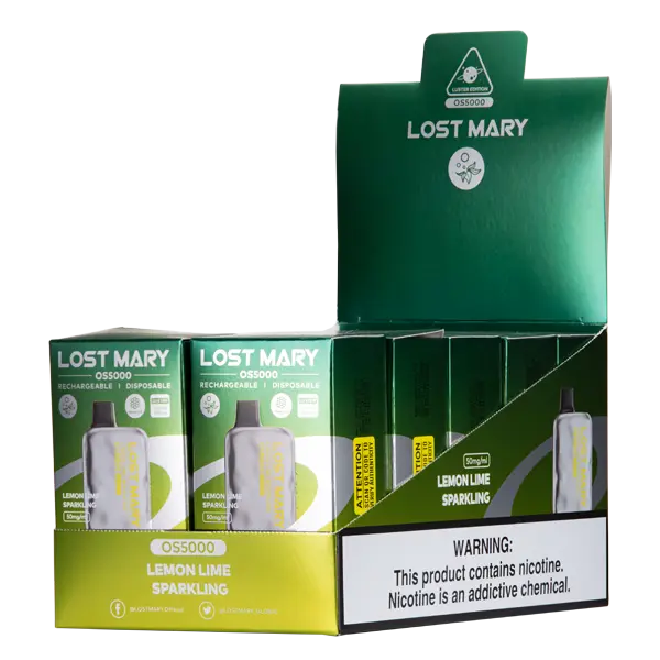 BUY 1 GET 1 FREE Lemon Lime Sparkling Lost Mary OS5000 Luster | Vape Amazon India Lost Mary