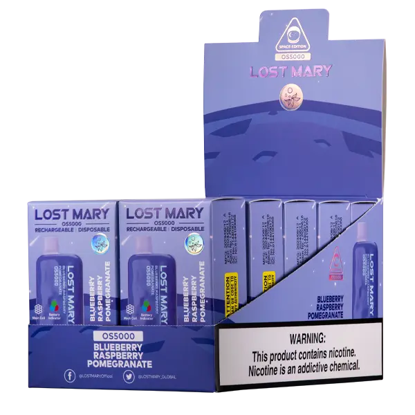 BUY 1 GET 1 FREE Blueberry Raspberry Pomegranate LOST MARY OS5000 | Vape Amazon India Lost Mary
