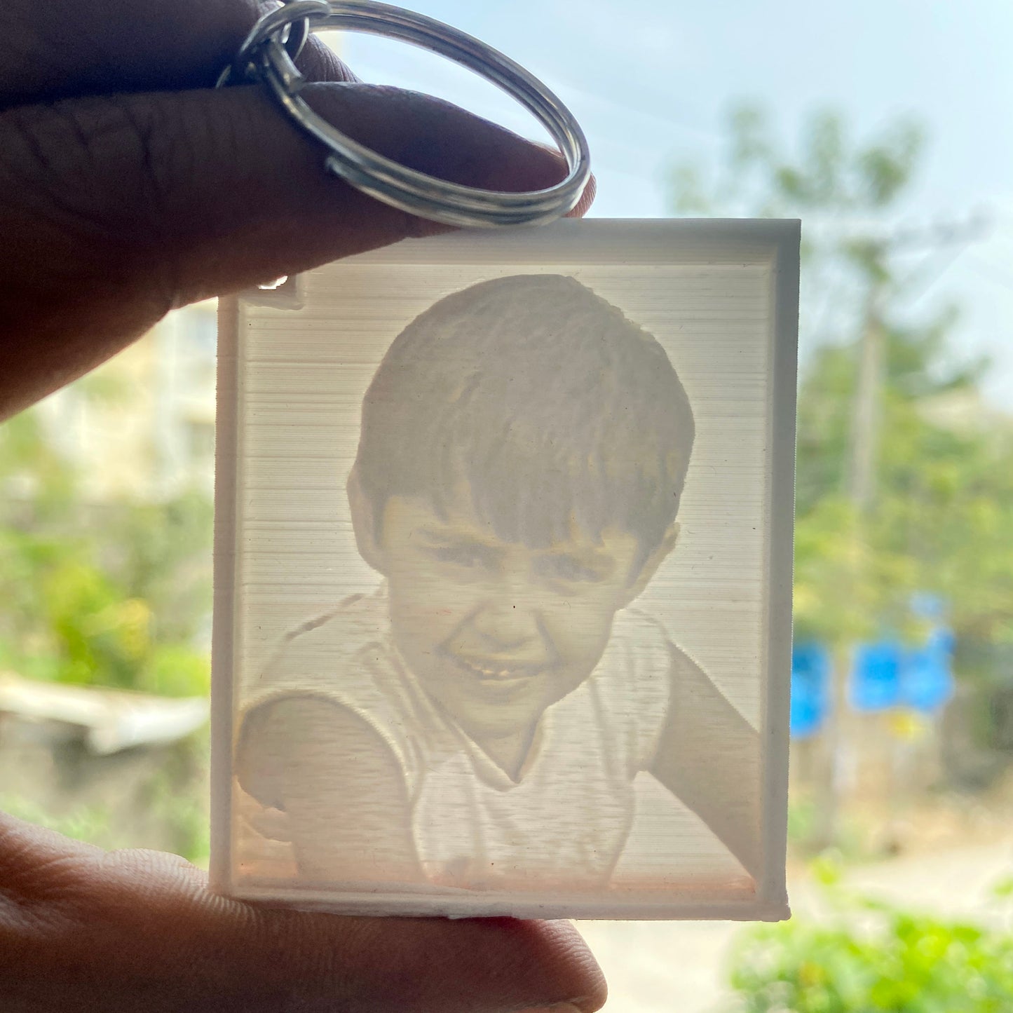 Lithophane 3D Photo Keychain