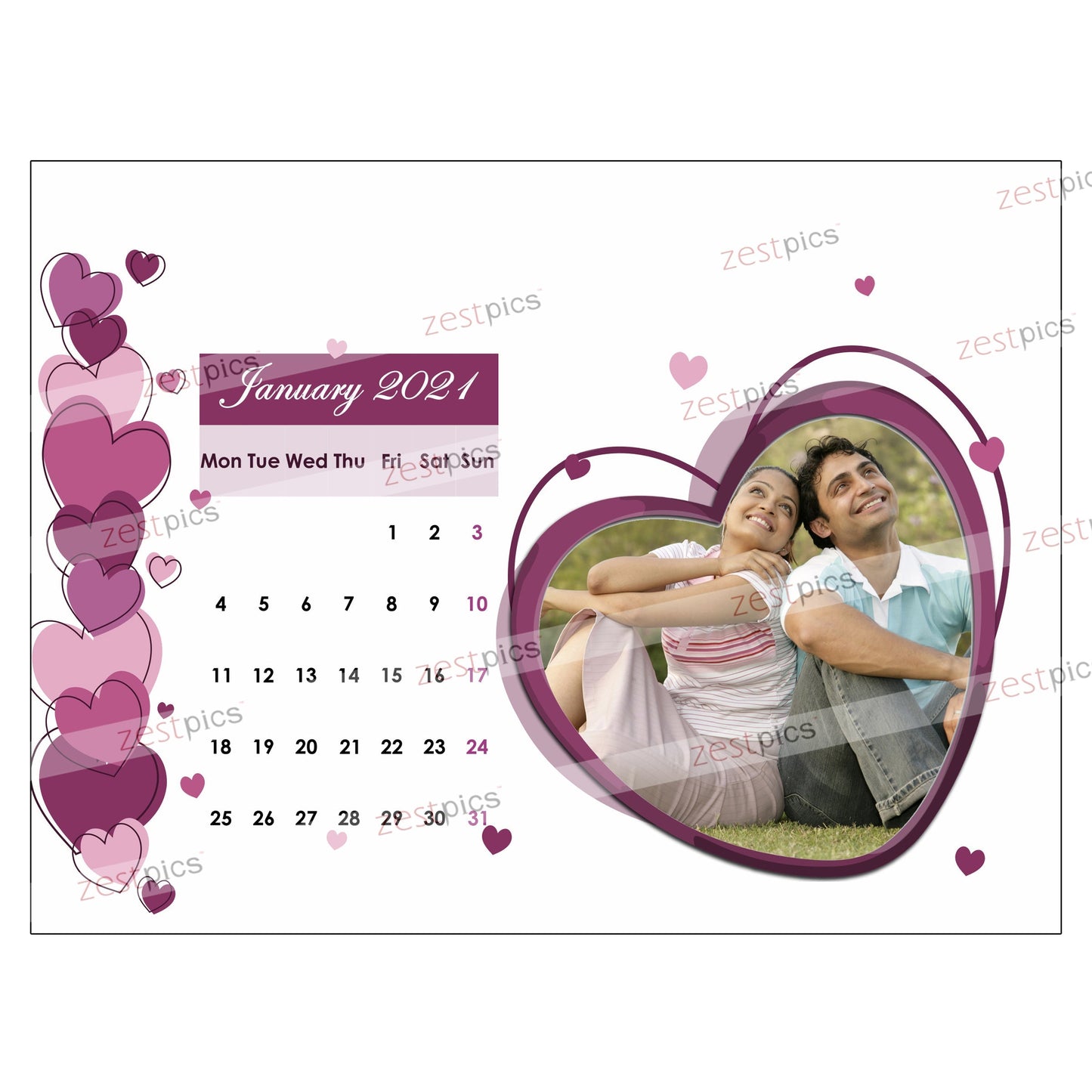 6x8 12 Months Love Calendar