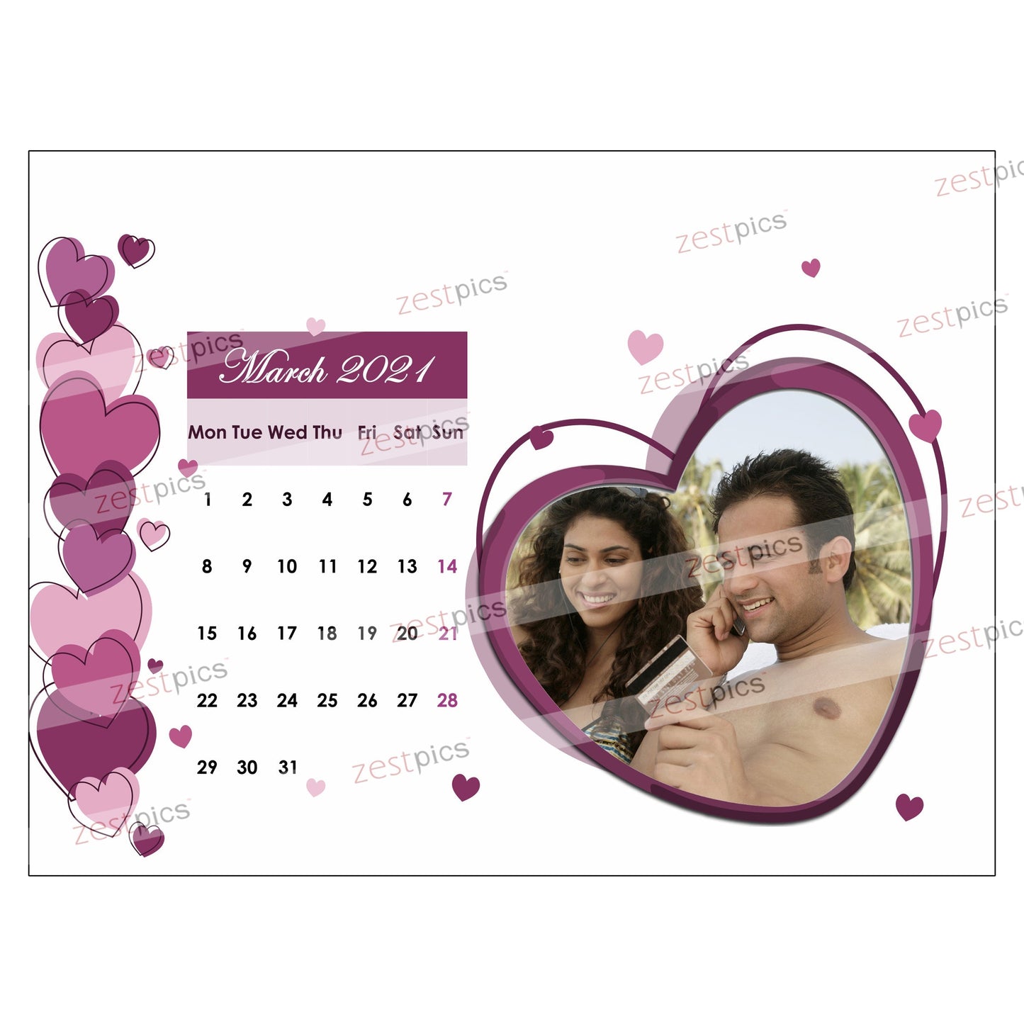 6x8 12 Months Love Calendar