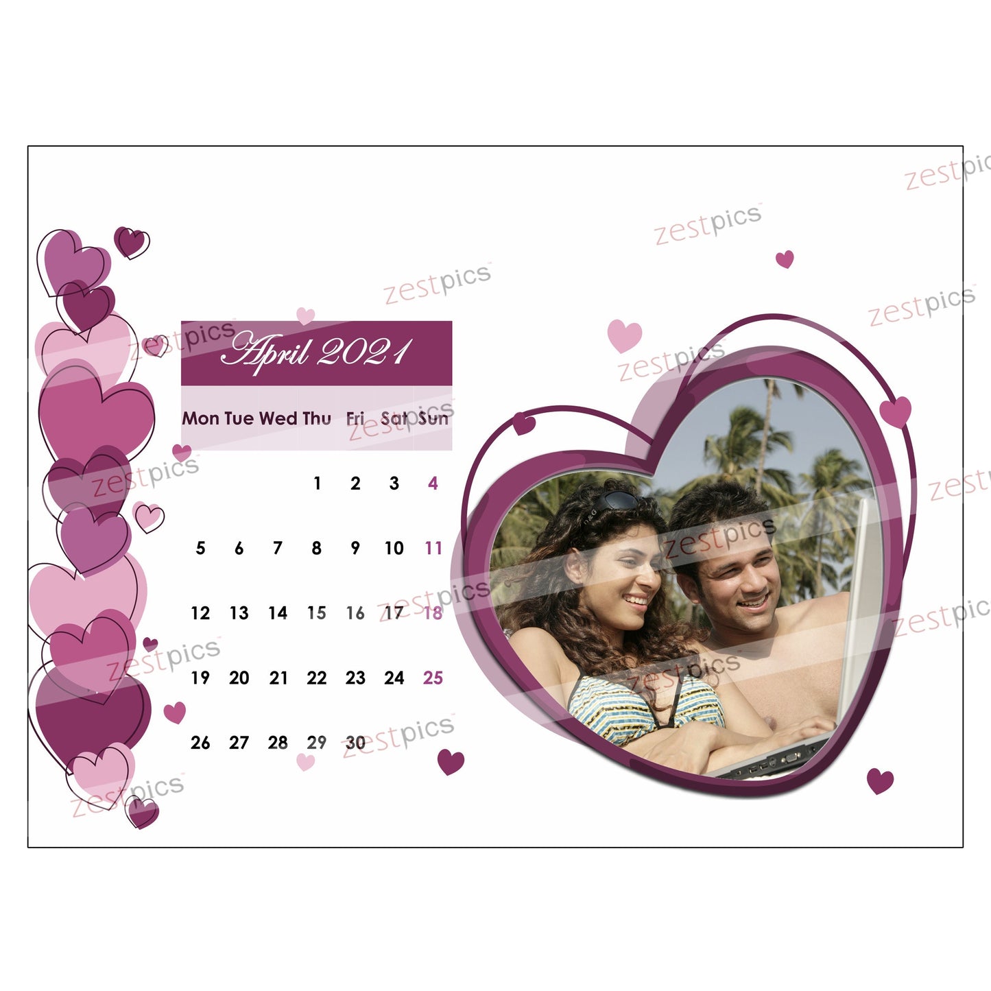 6x8 12 Months Love Calendar