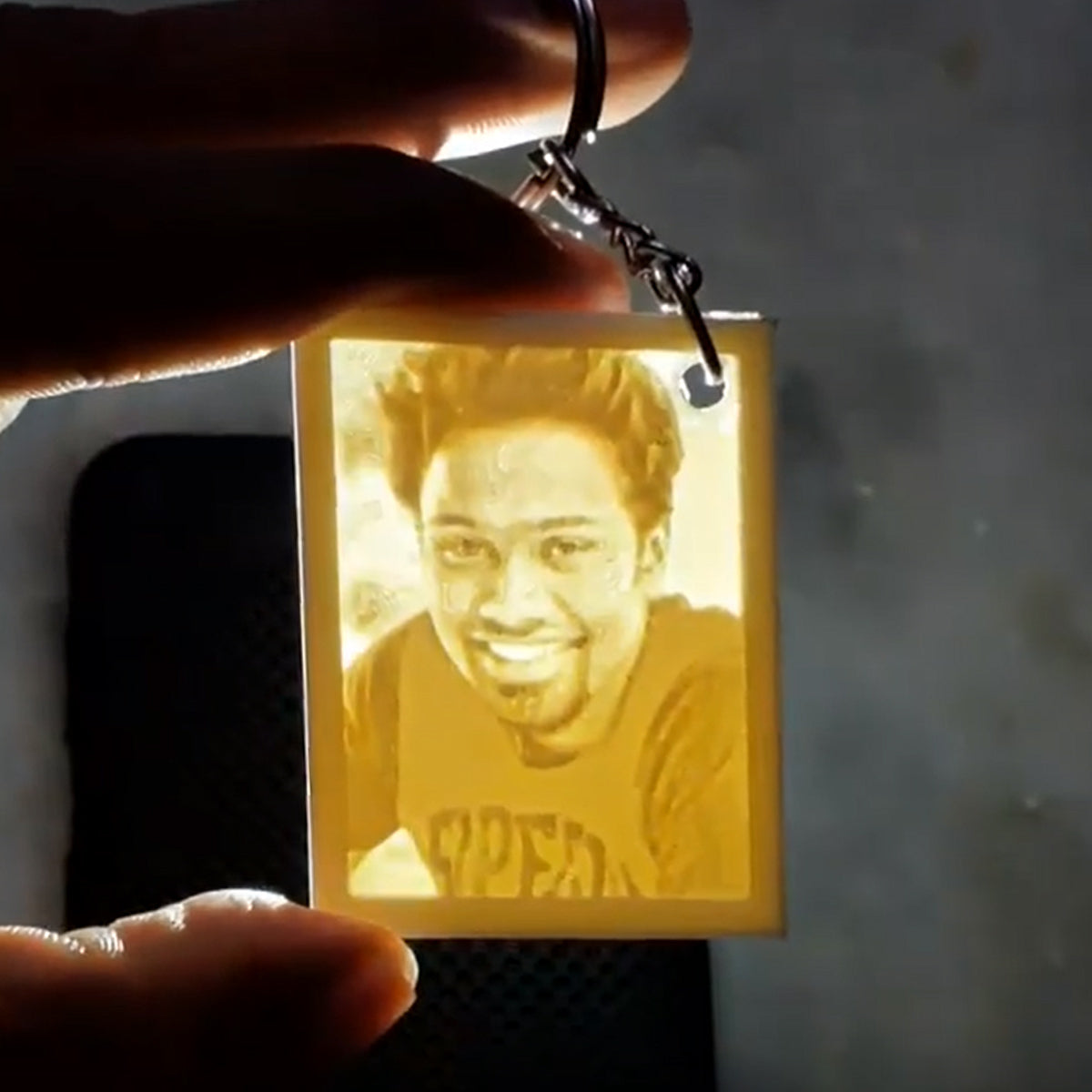 Lithophane 3D Photo Keychain