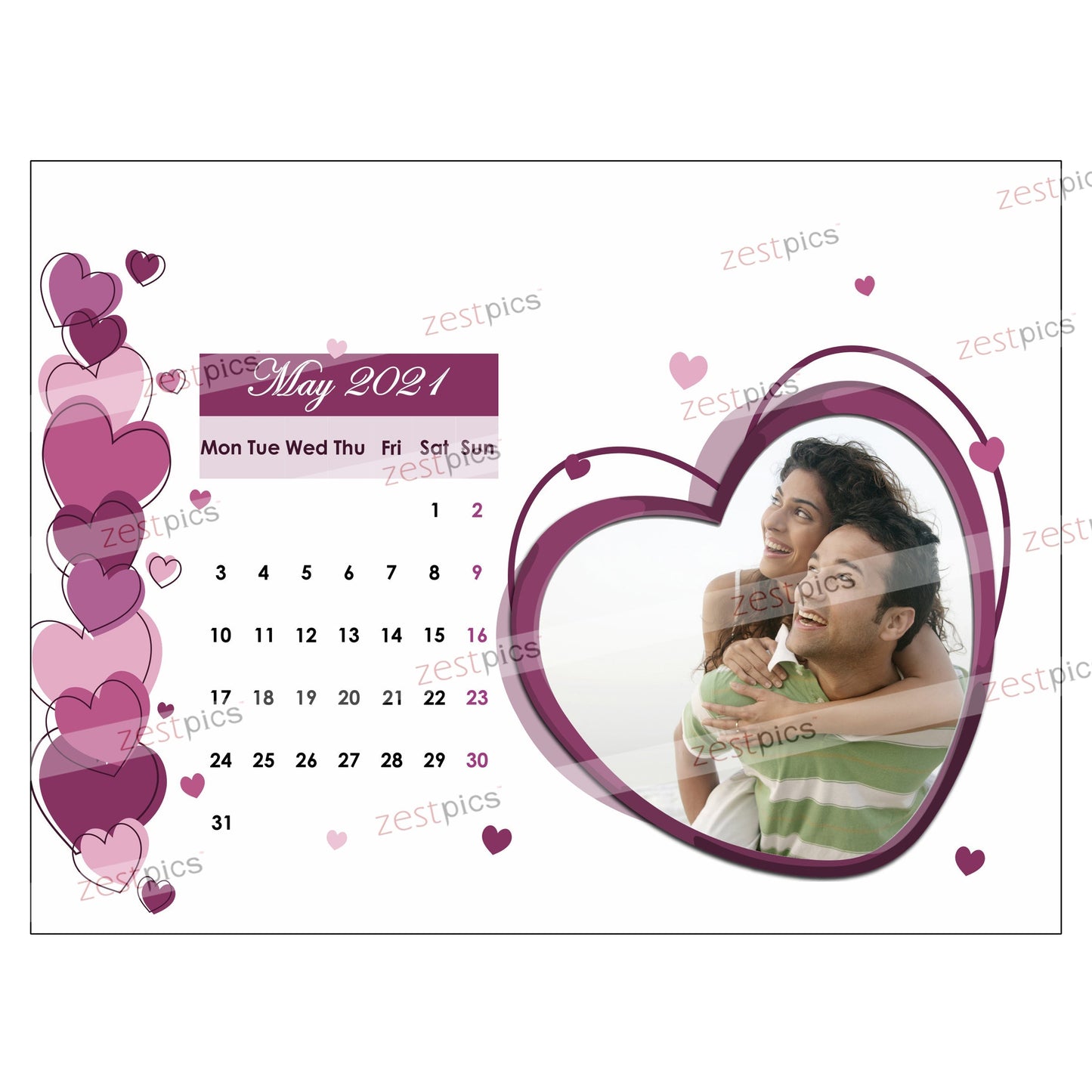 6x8 12 Months Love Calendar