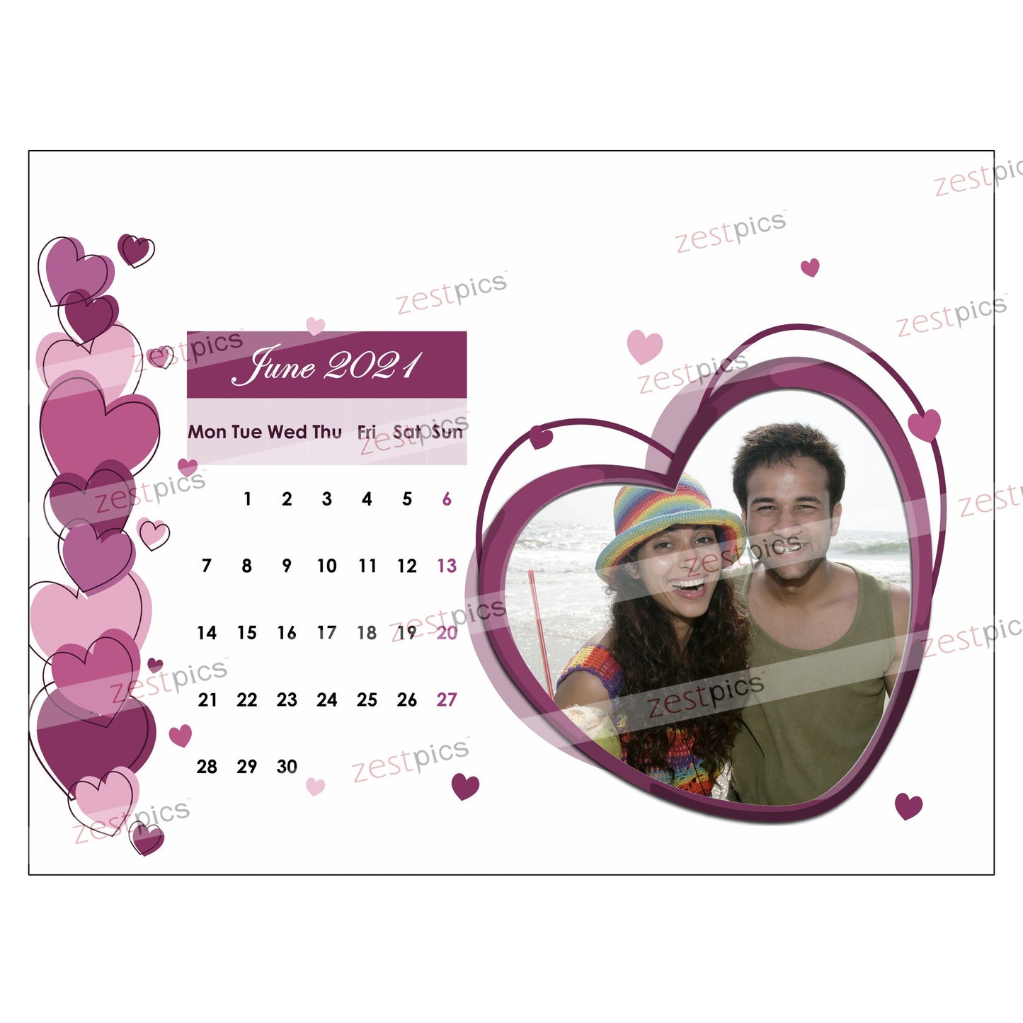 6x8 12 Months Love Calendar