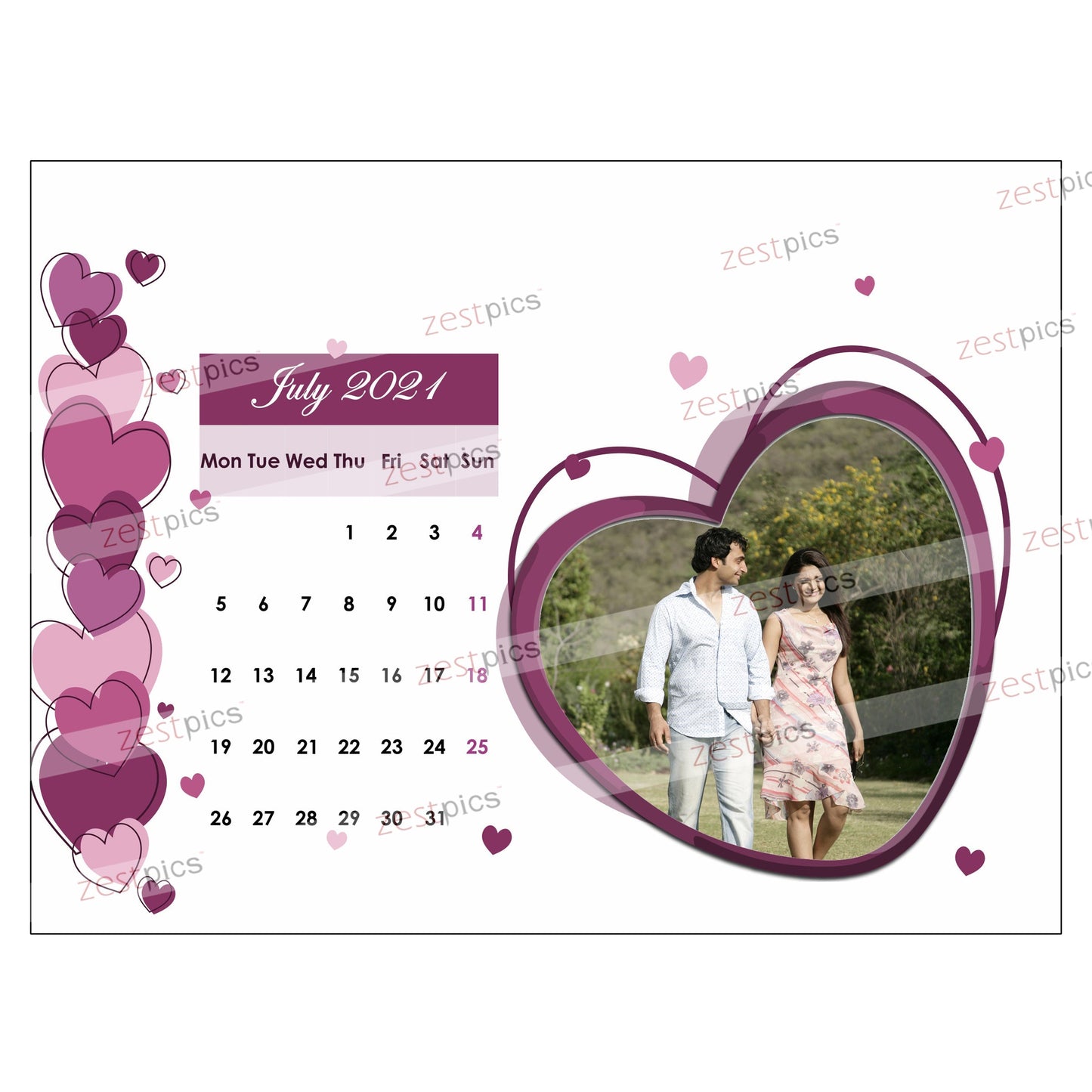 6x8 12 Months Love Calendar