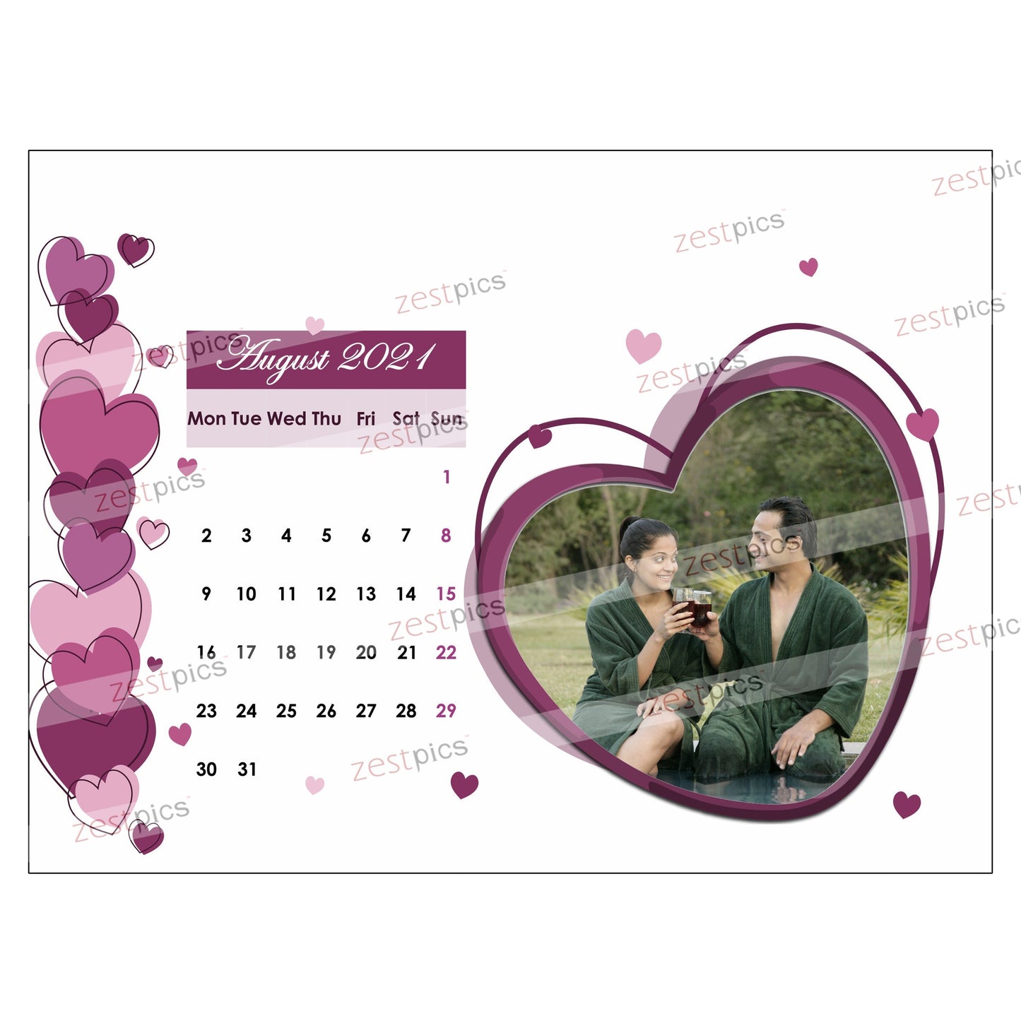 6x8 12 Months Love Calendar