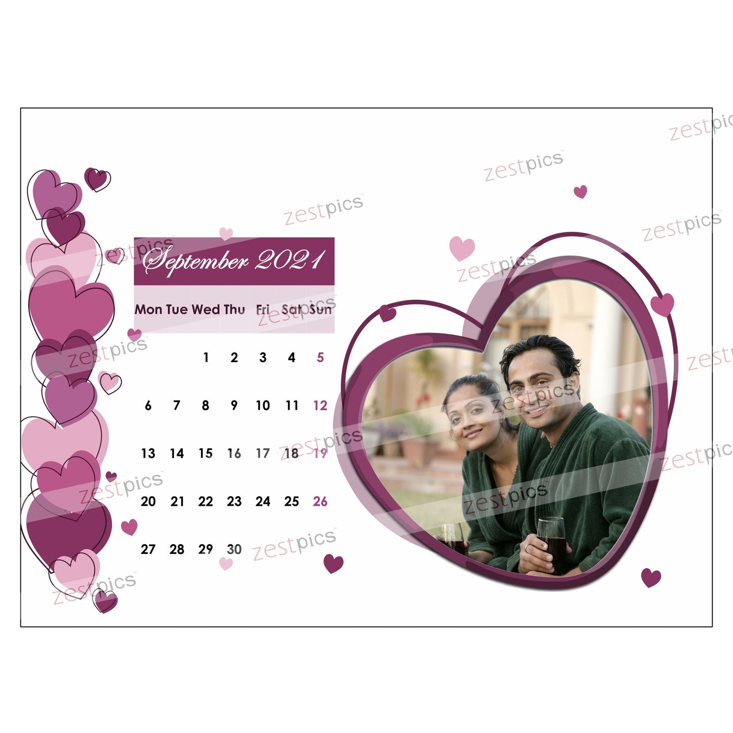 6x8 12 Months Love Calendar