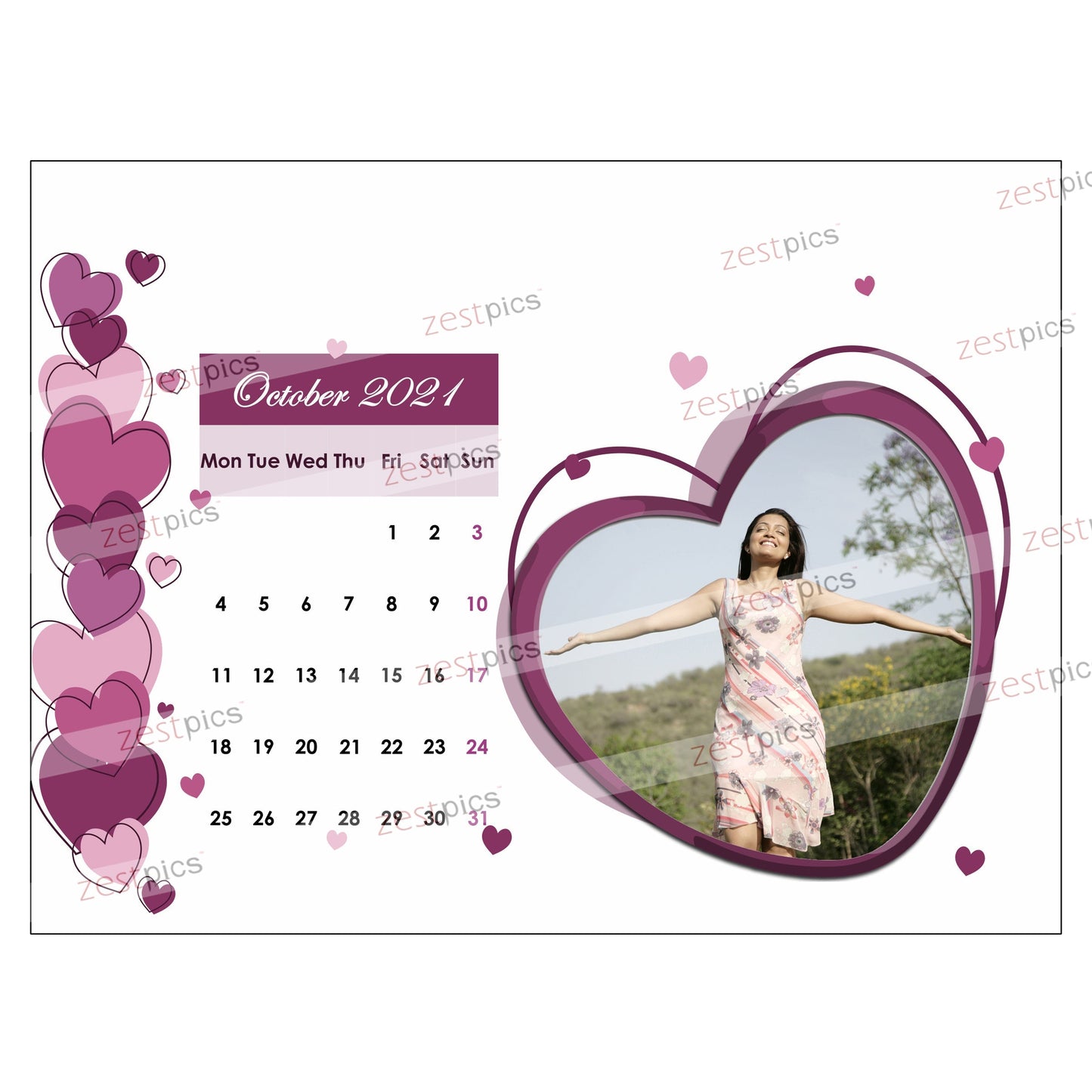 6x8 12 Months Love Calendar