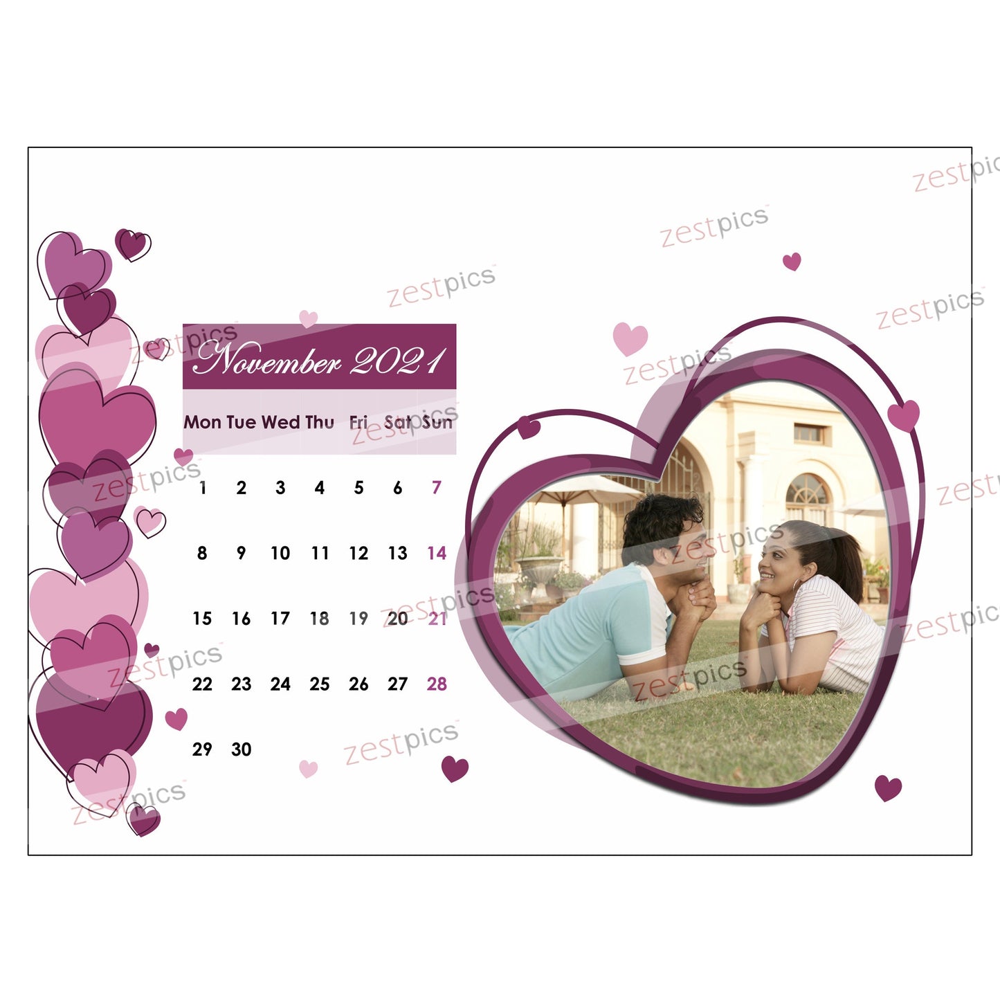 6x8 12 Months Love Calendar