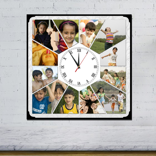 12 Photos Table Clock