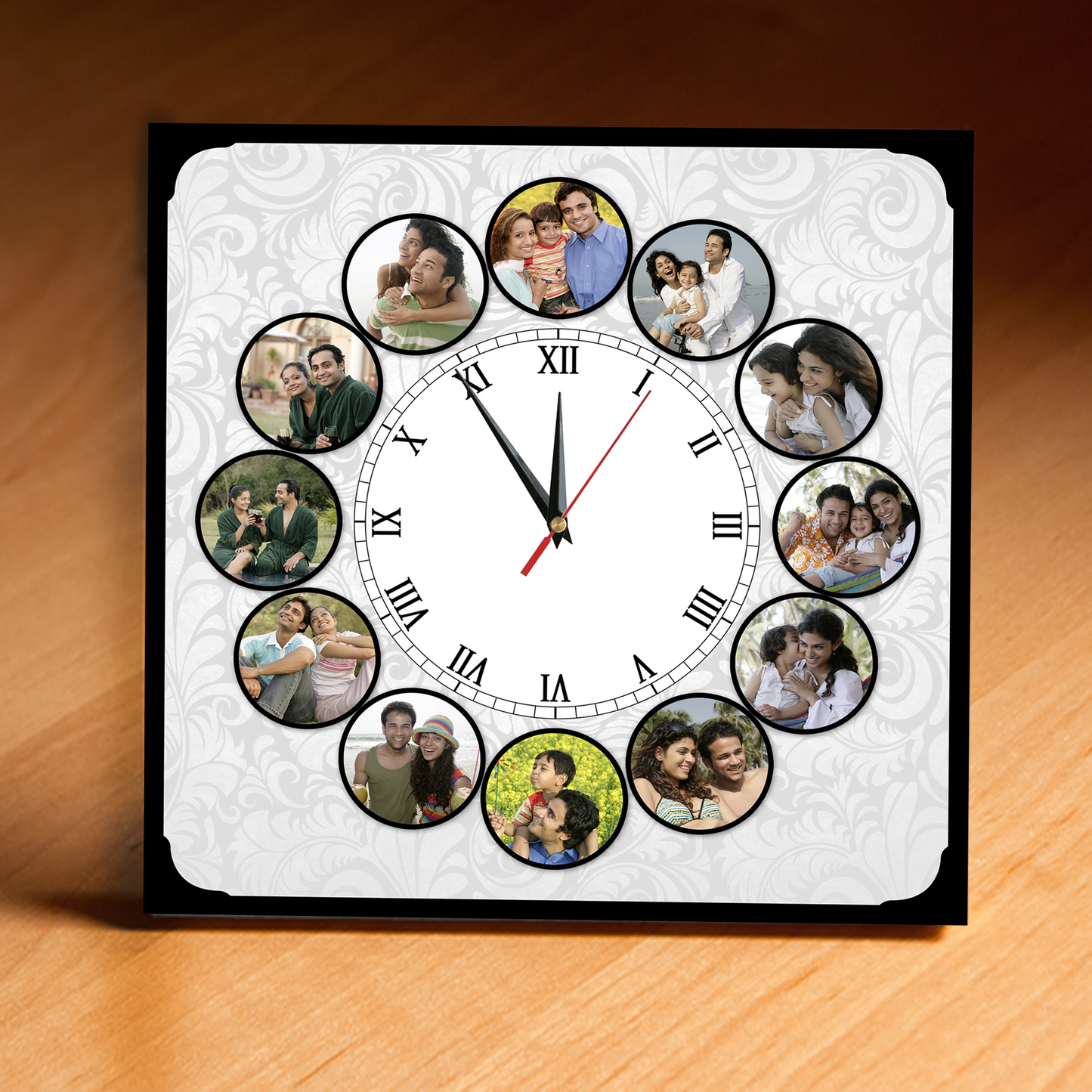 12 Photos Table Clock