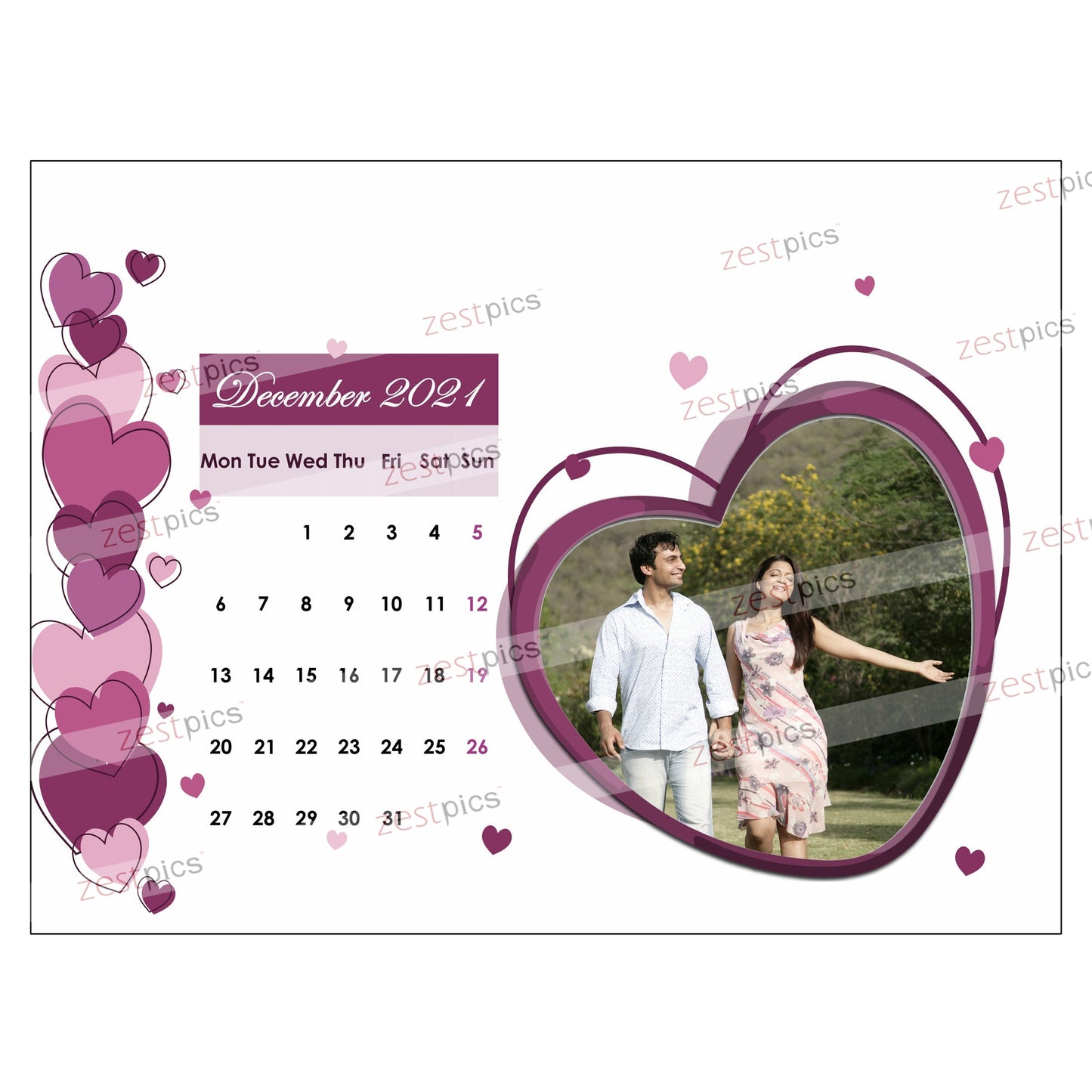 6x8 12 Months Love Calendar