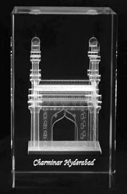 Hyderabad Charminar 3D Crystal Memento