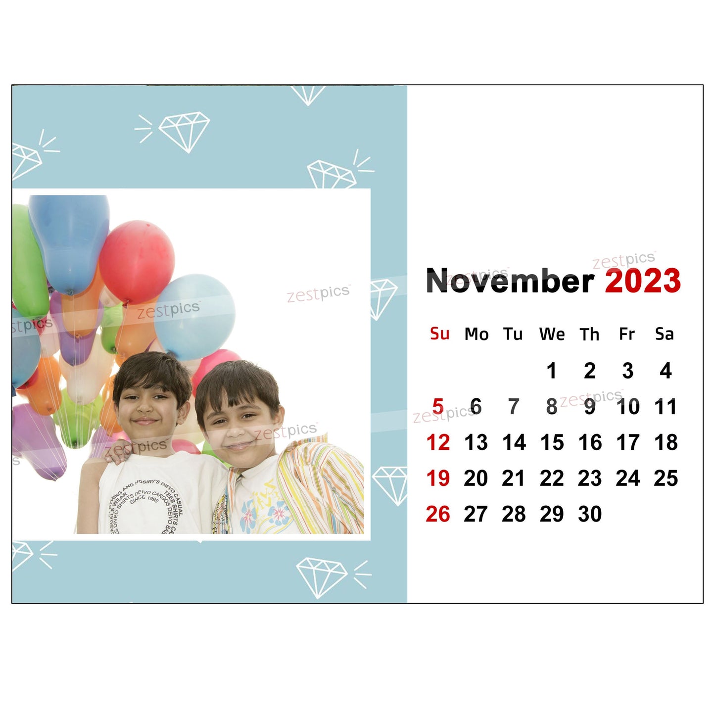6x8 12 Months Calendar