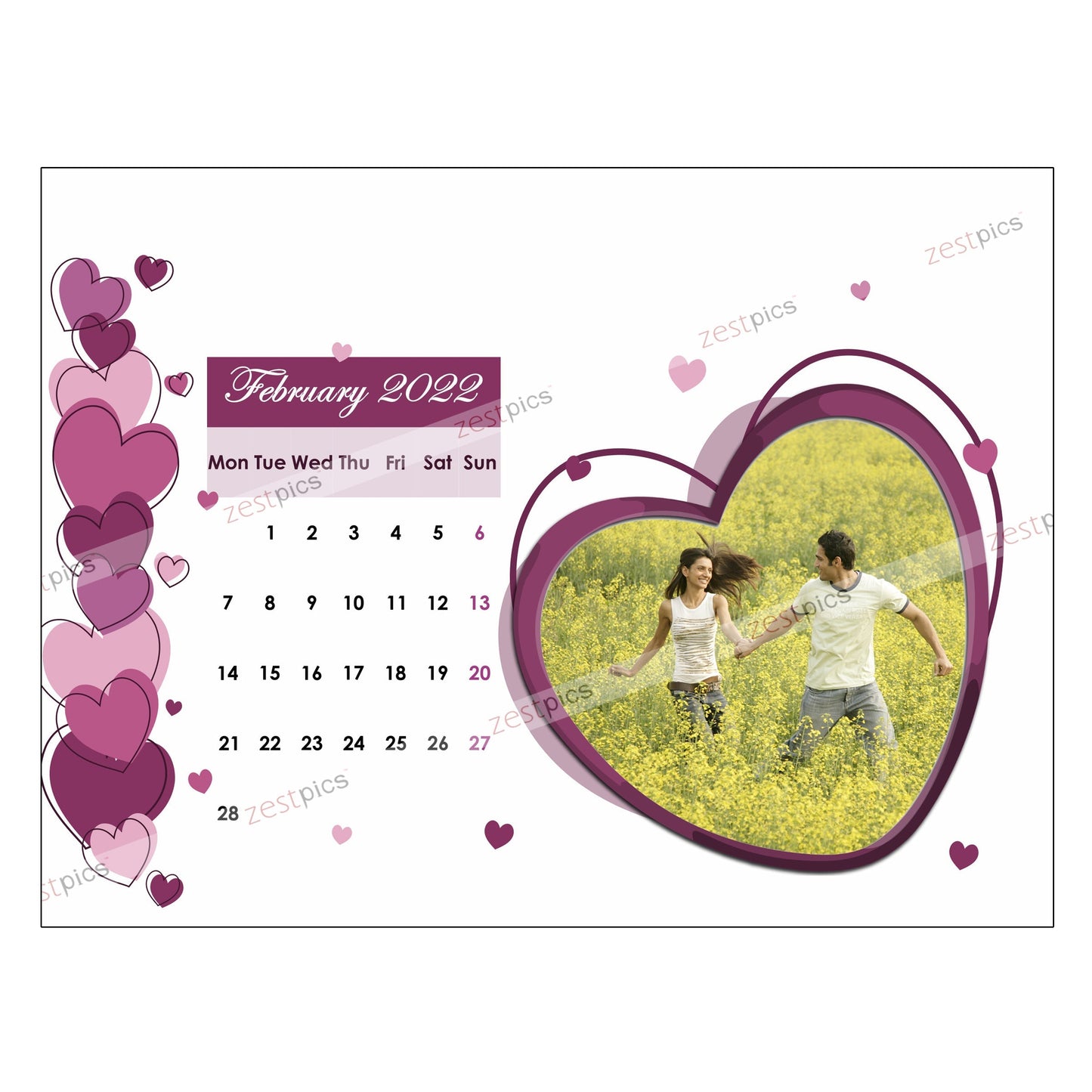 6x8 12 Months Love Calendar