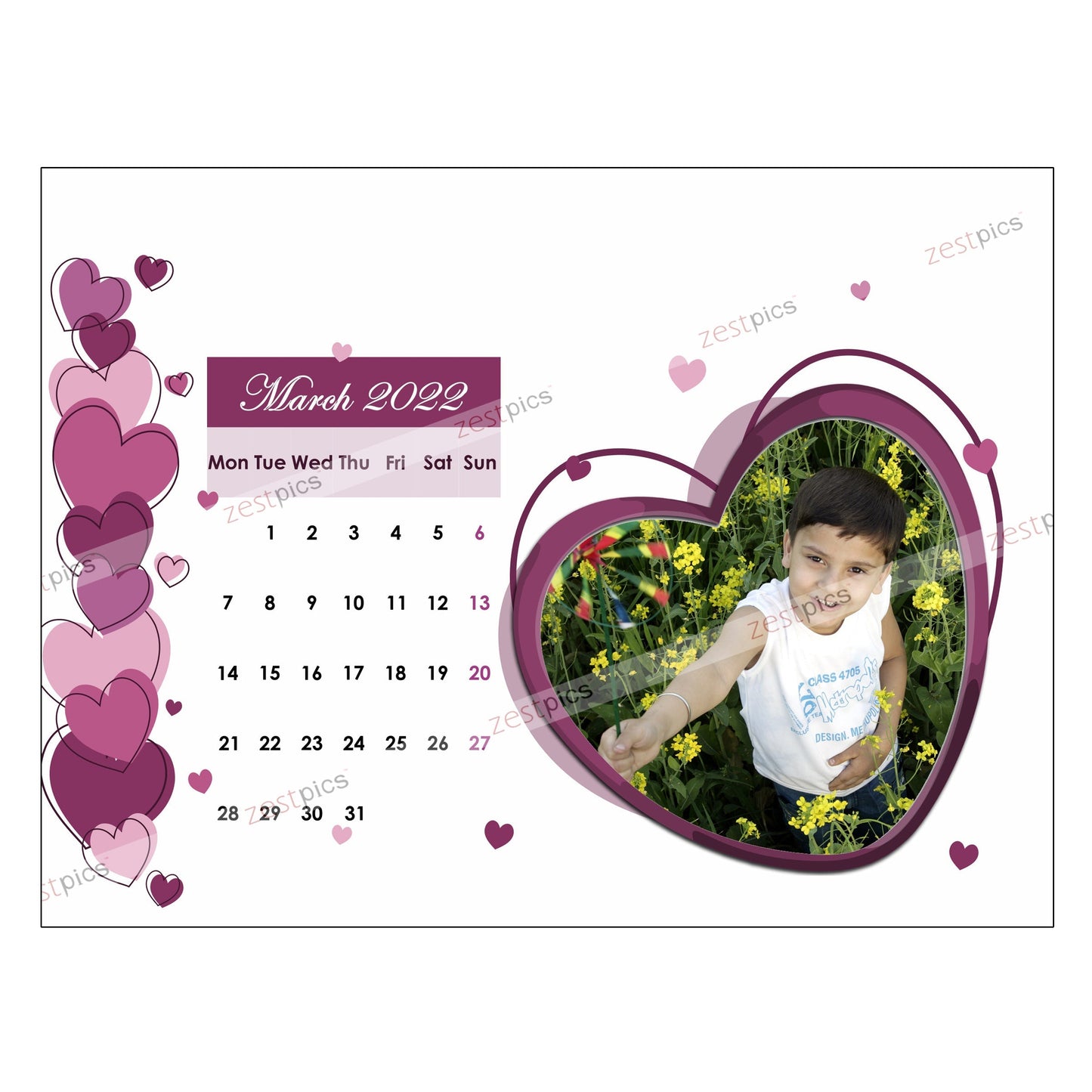 6x8 12 Months Love Calendar