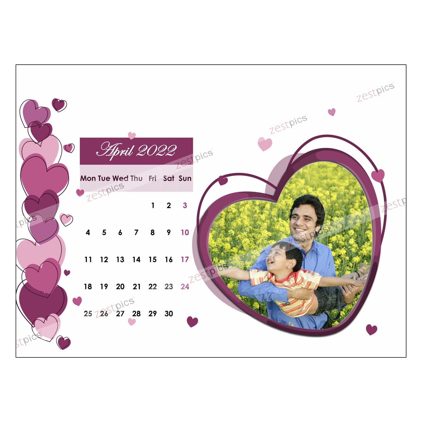 6x8 12 Months Love Calendar