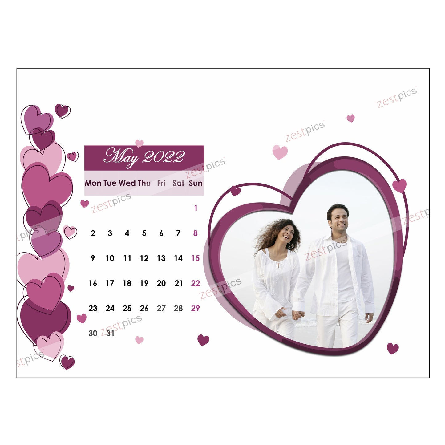 6x8 12 Months Love Calendar