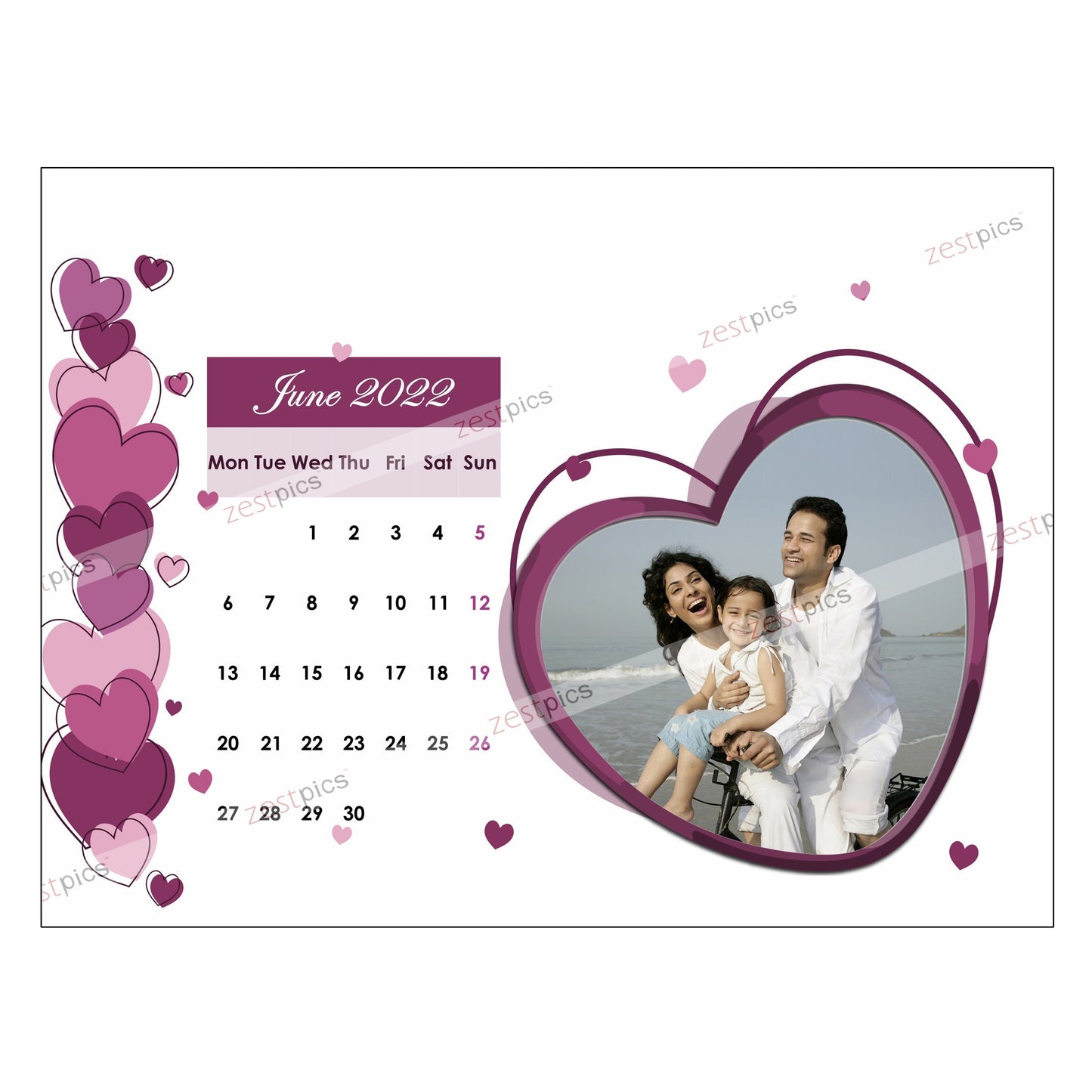 6x8 12 Months Love Calendar
