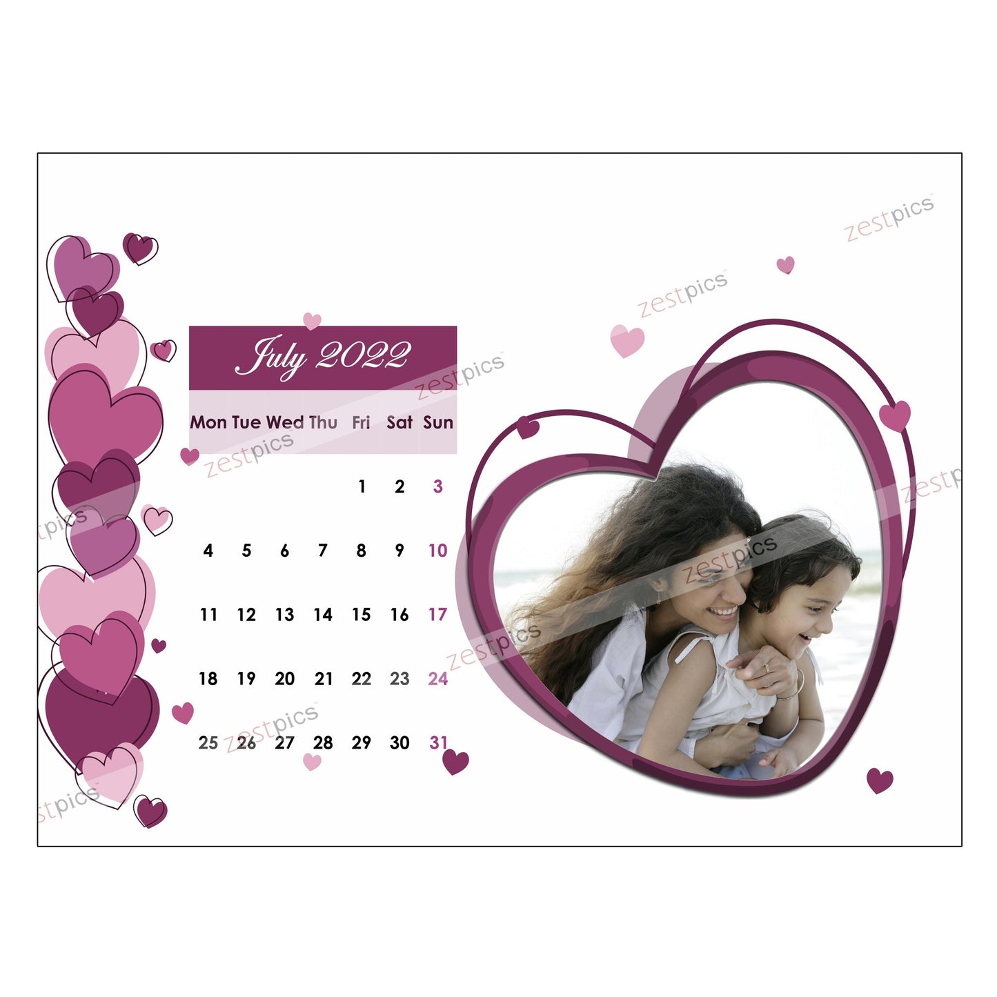 6x8 12 Months Love Calendar
