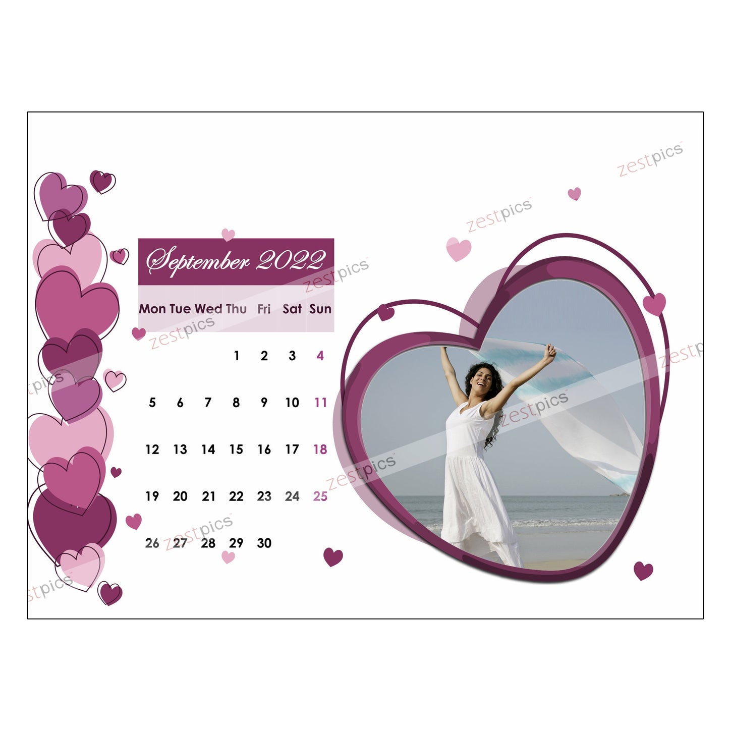 6x8 12 Months Love Calendar