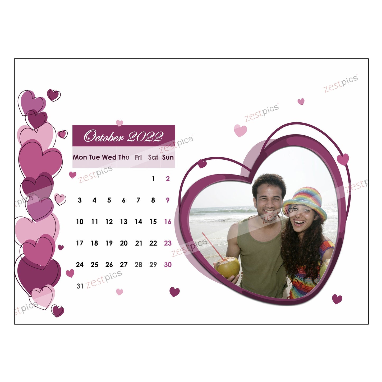 6x8 12 Months Love Calendar