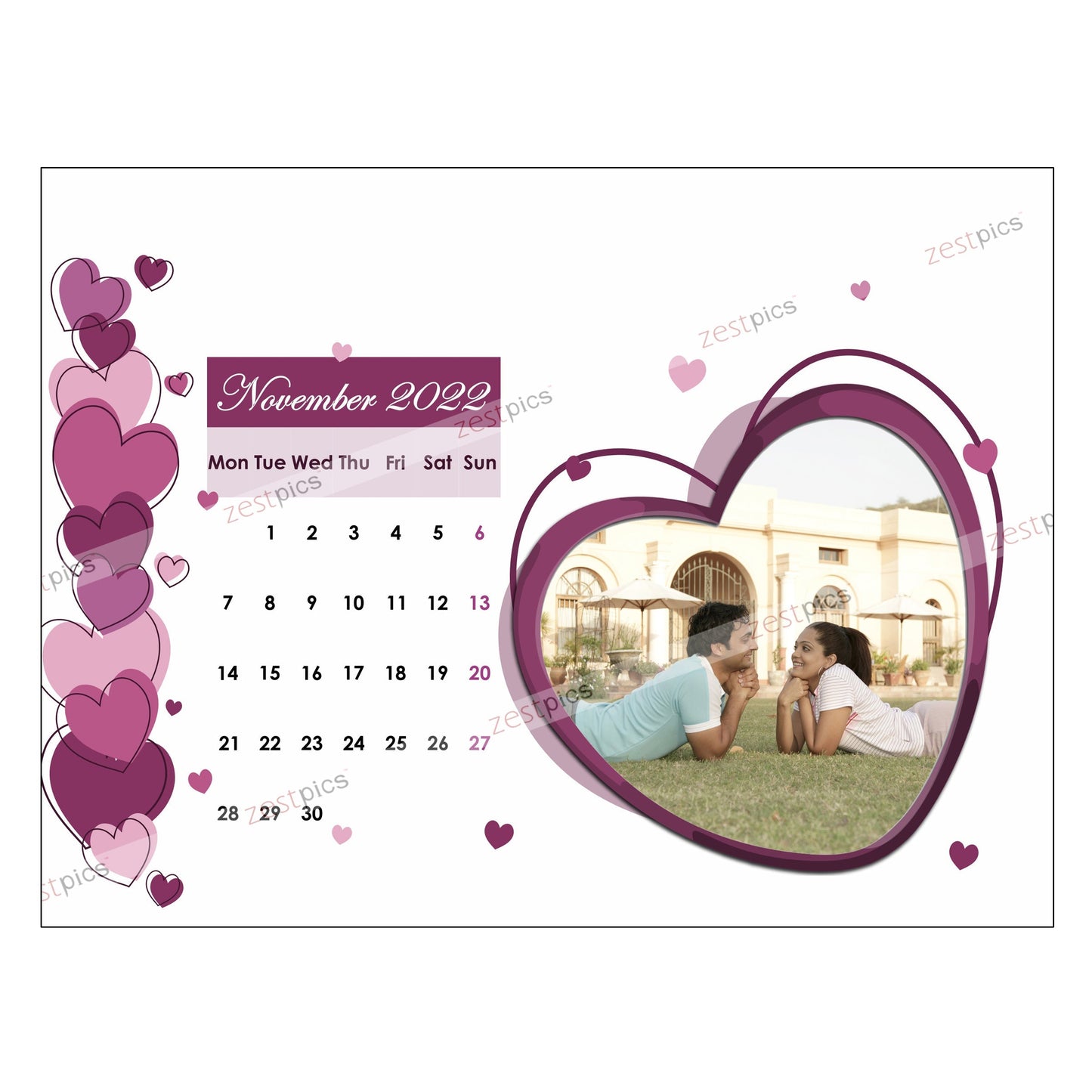 6x8 12 Months Love Calendar