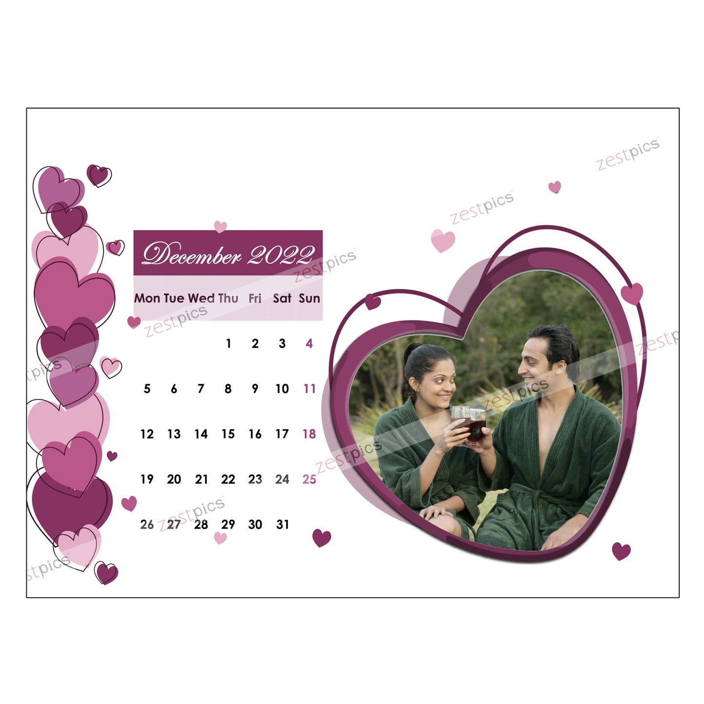 6x8 12 Months Love Calendar