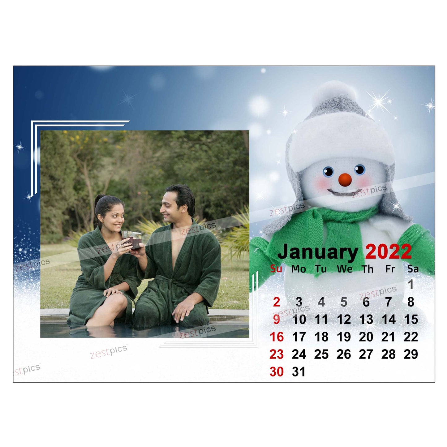 6x8 12 Months Season's Calendar