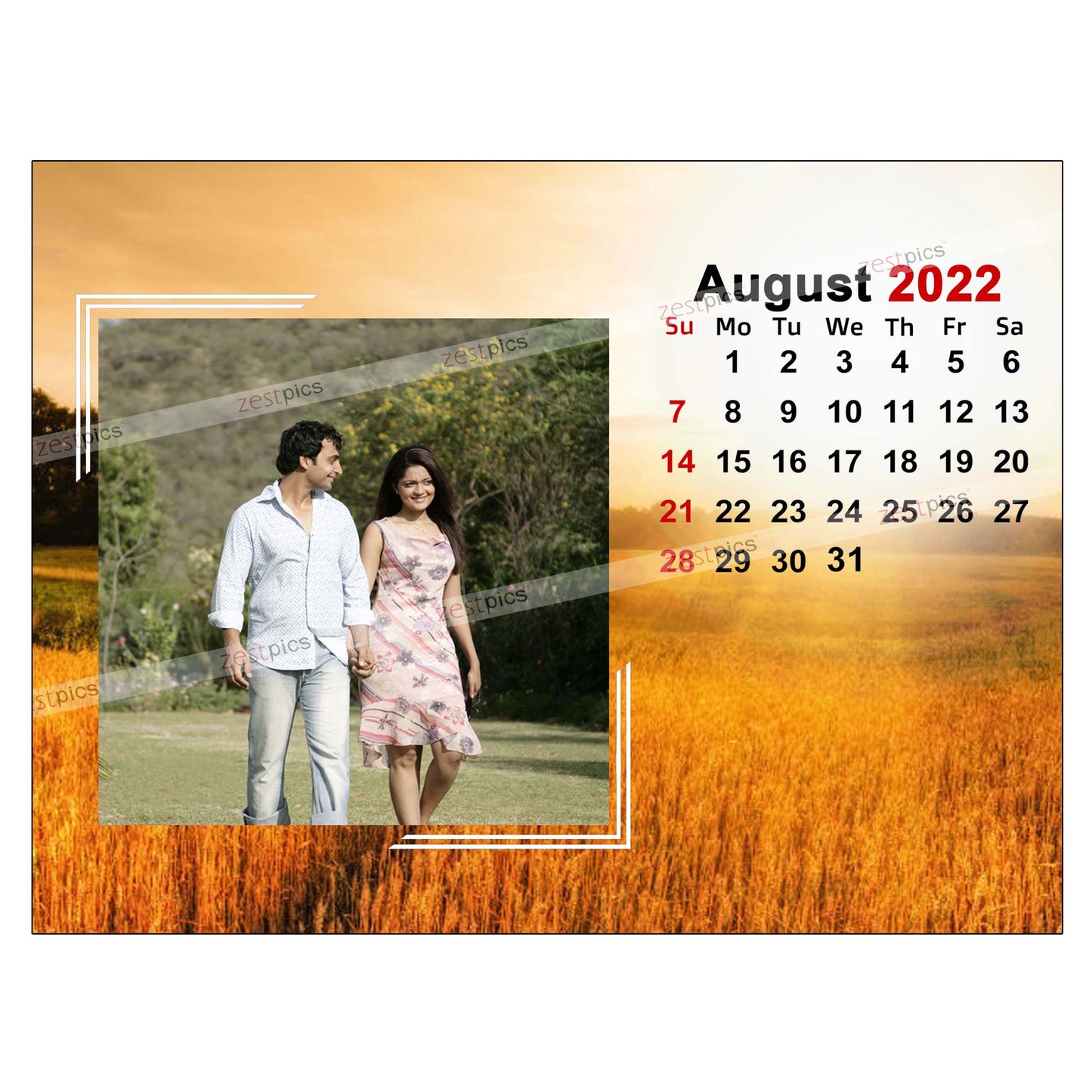 6x8 12 Months Season's Calendar