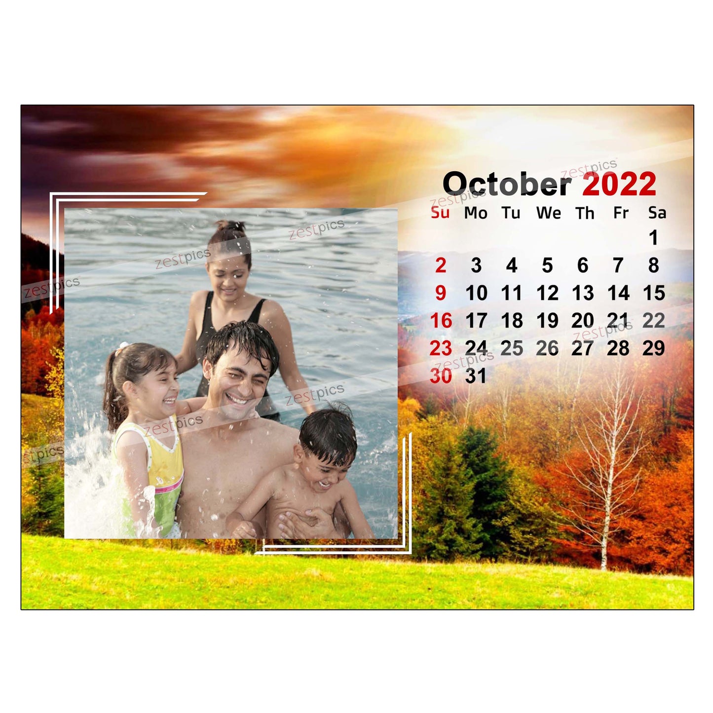 6x8 12 Months Season's Calendar