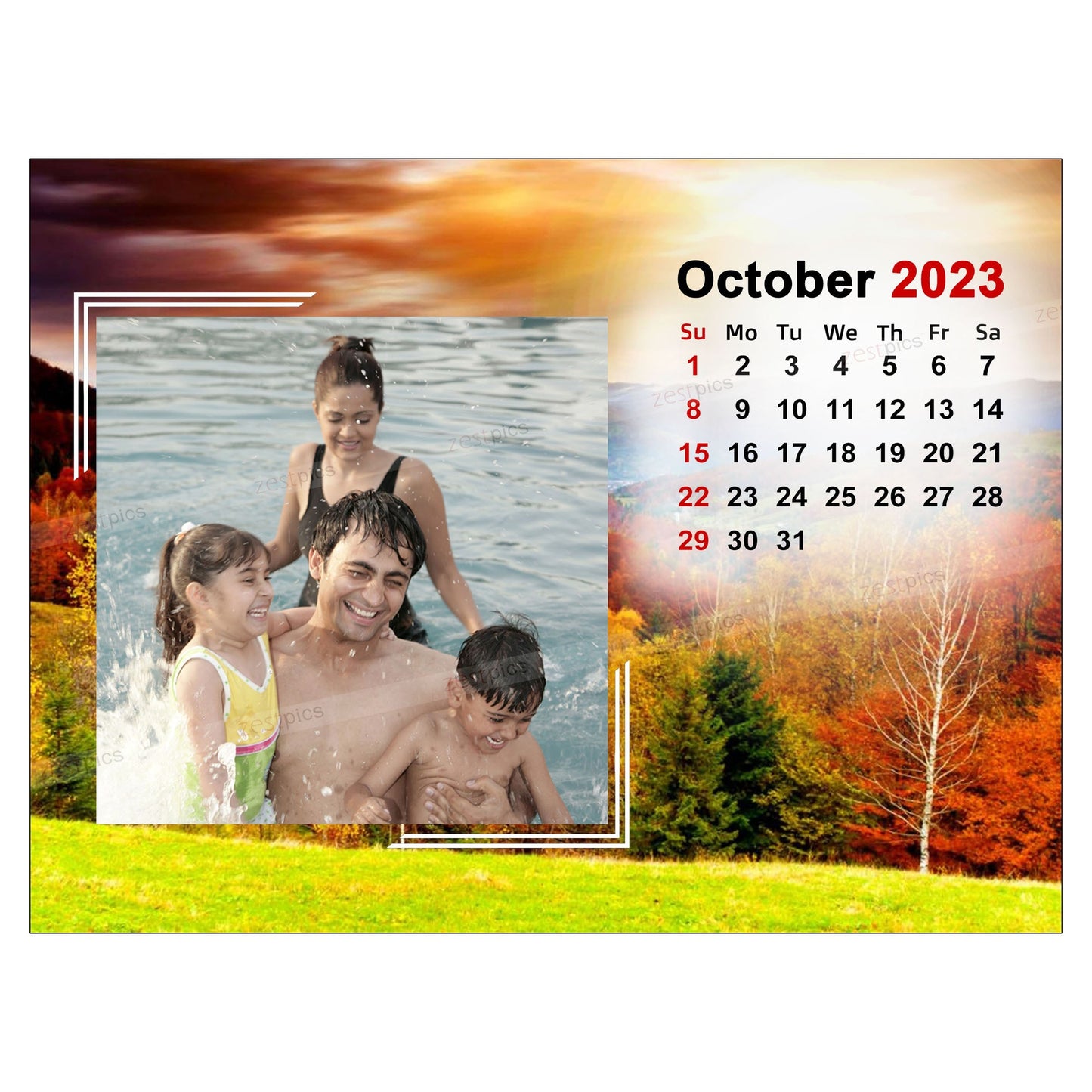 6x8 12 Months Season's Calendar