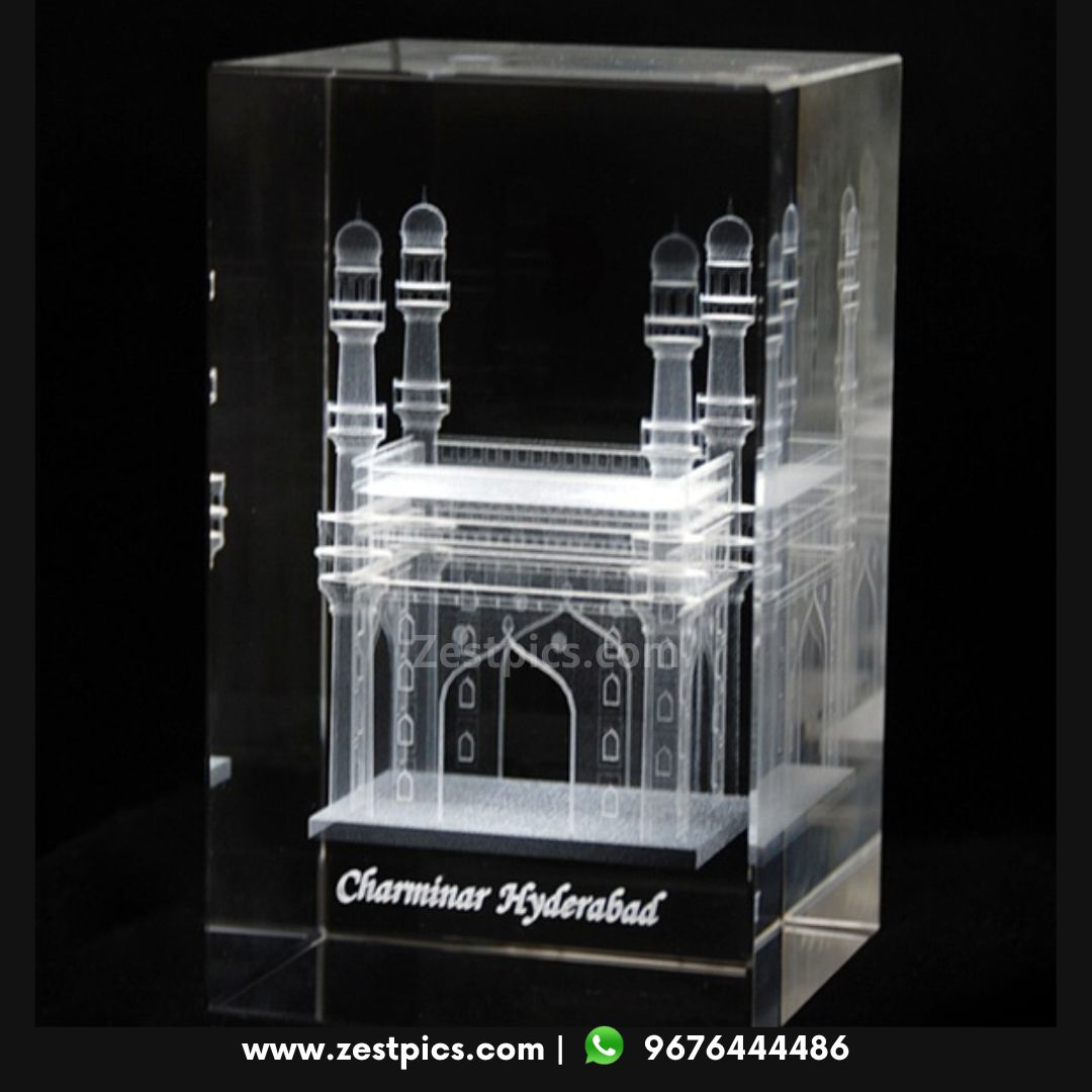 Hyderabad Charminar 3D Crystal Memento