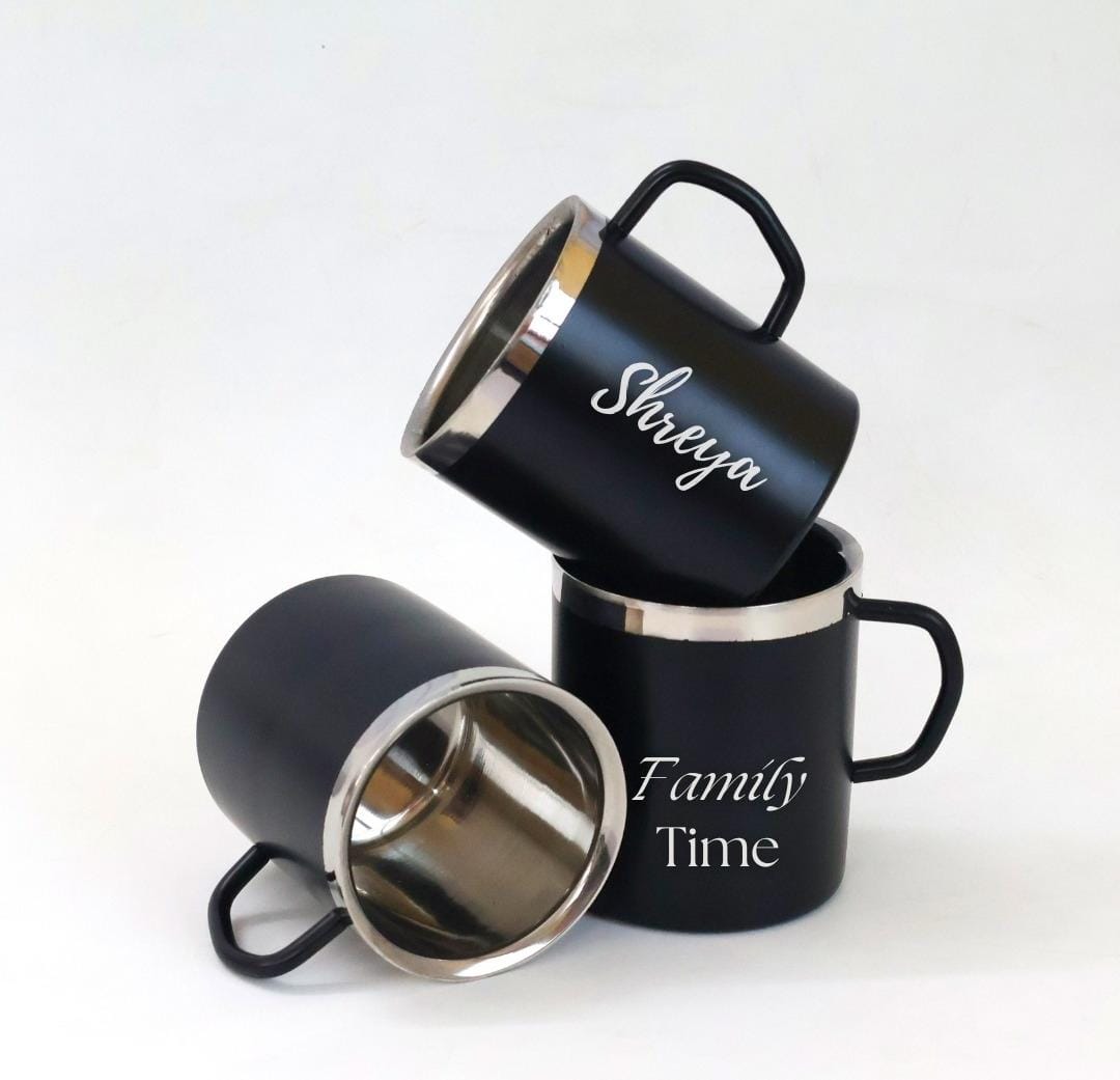 Customised Black Steel Mug