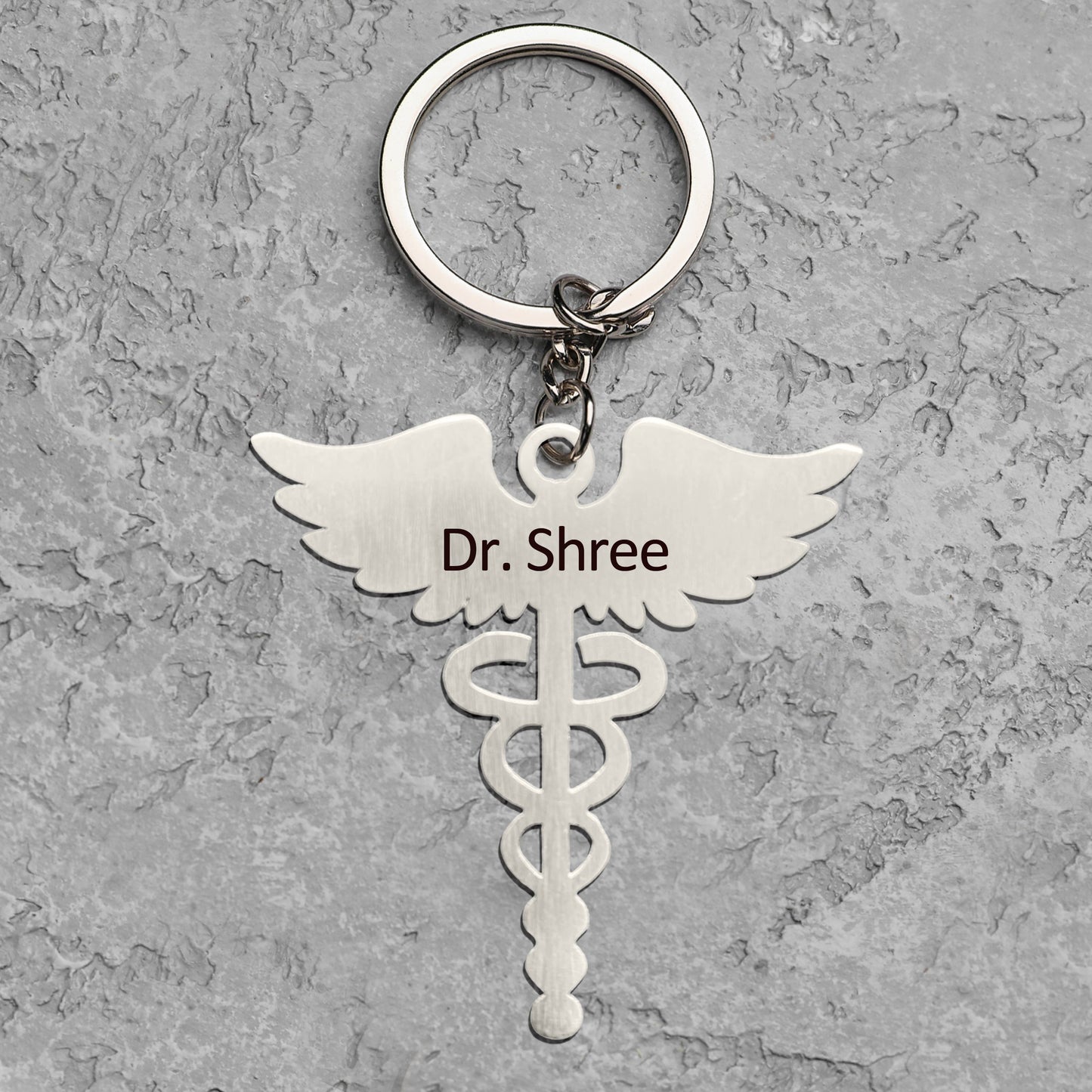 Best Gift For Doctors – Personalized Caduceus Keychain – Personalized Gifts For Doctors