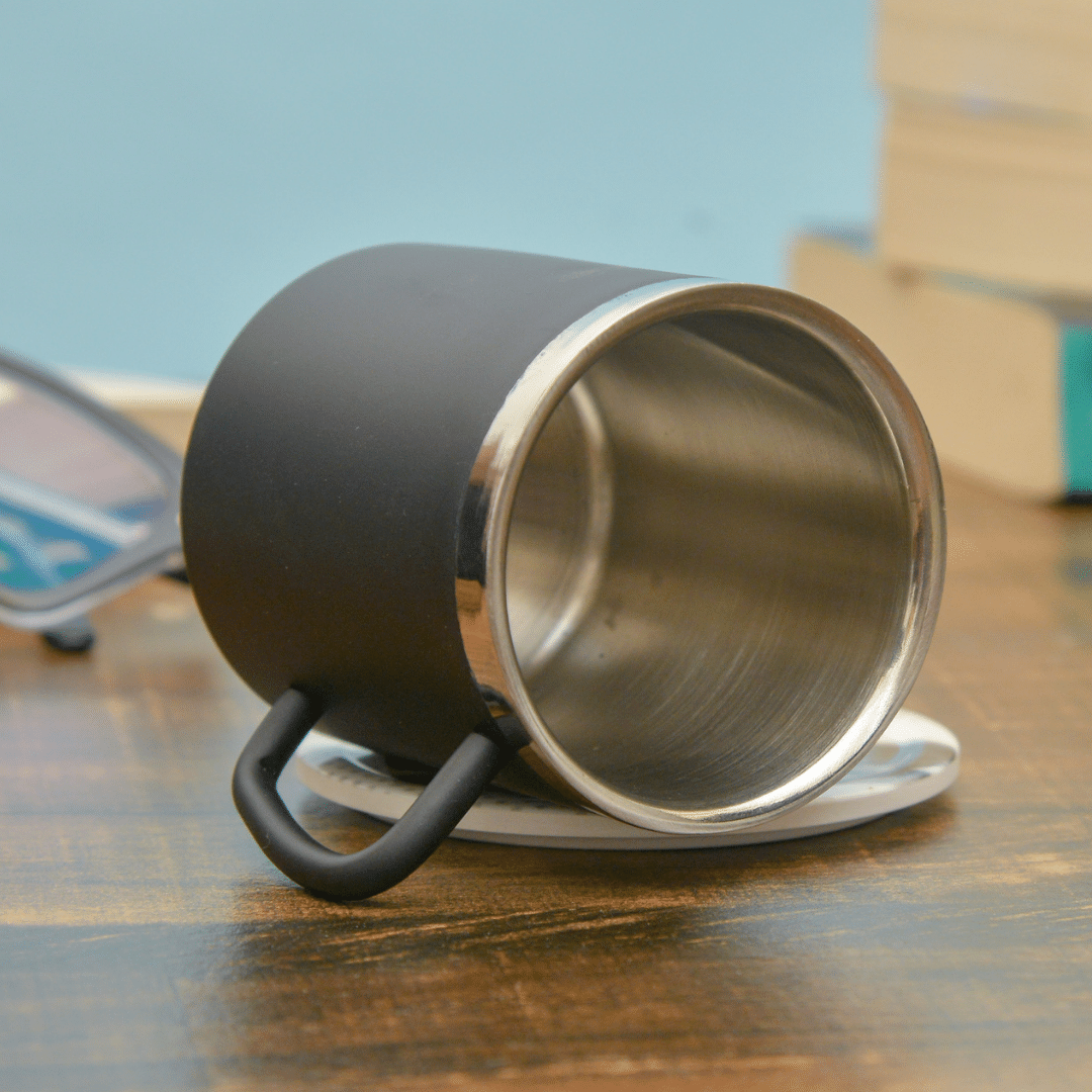 Customised Black Steel Mug