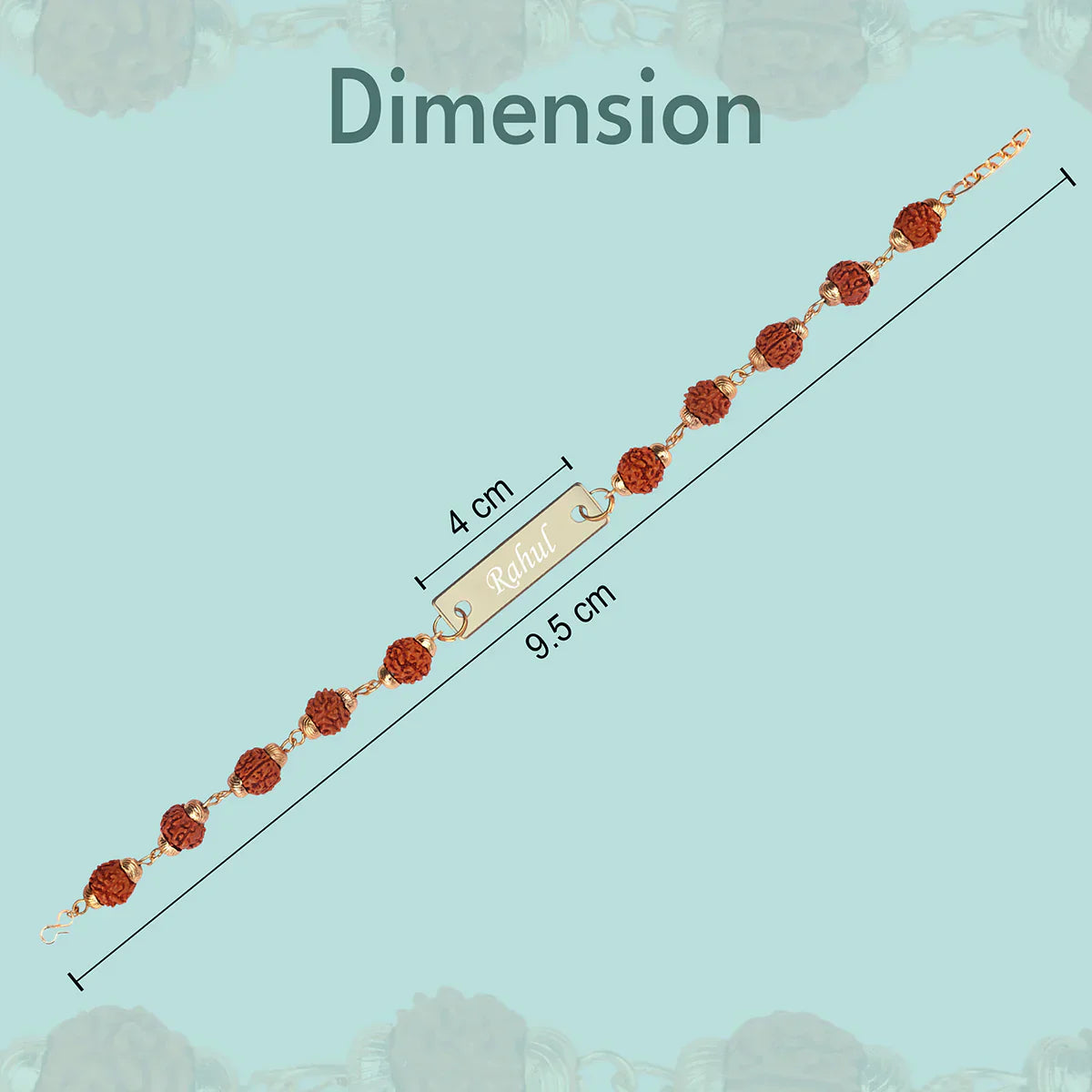 Metal Premium Rudraskha Rakhi with Name 2025 | Raksha Bandhan